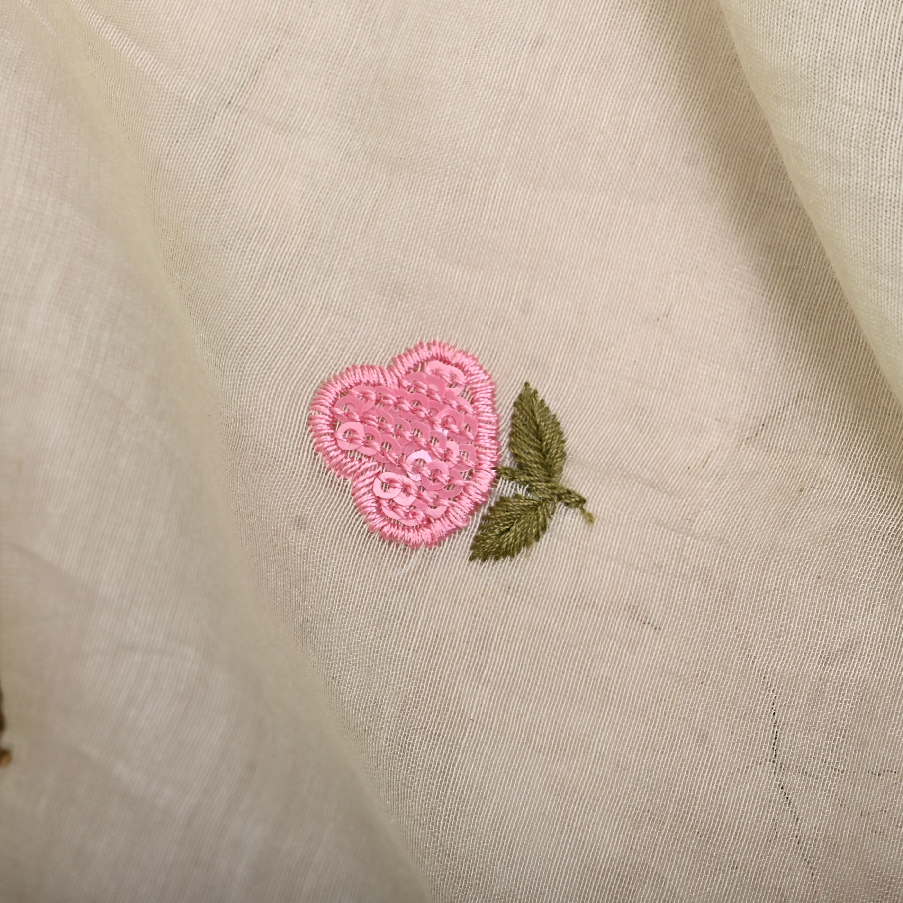 Soft Pale Green Chanderi Fabric With Embroidery
