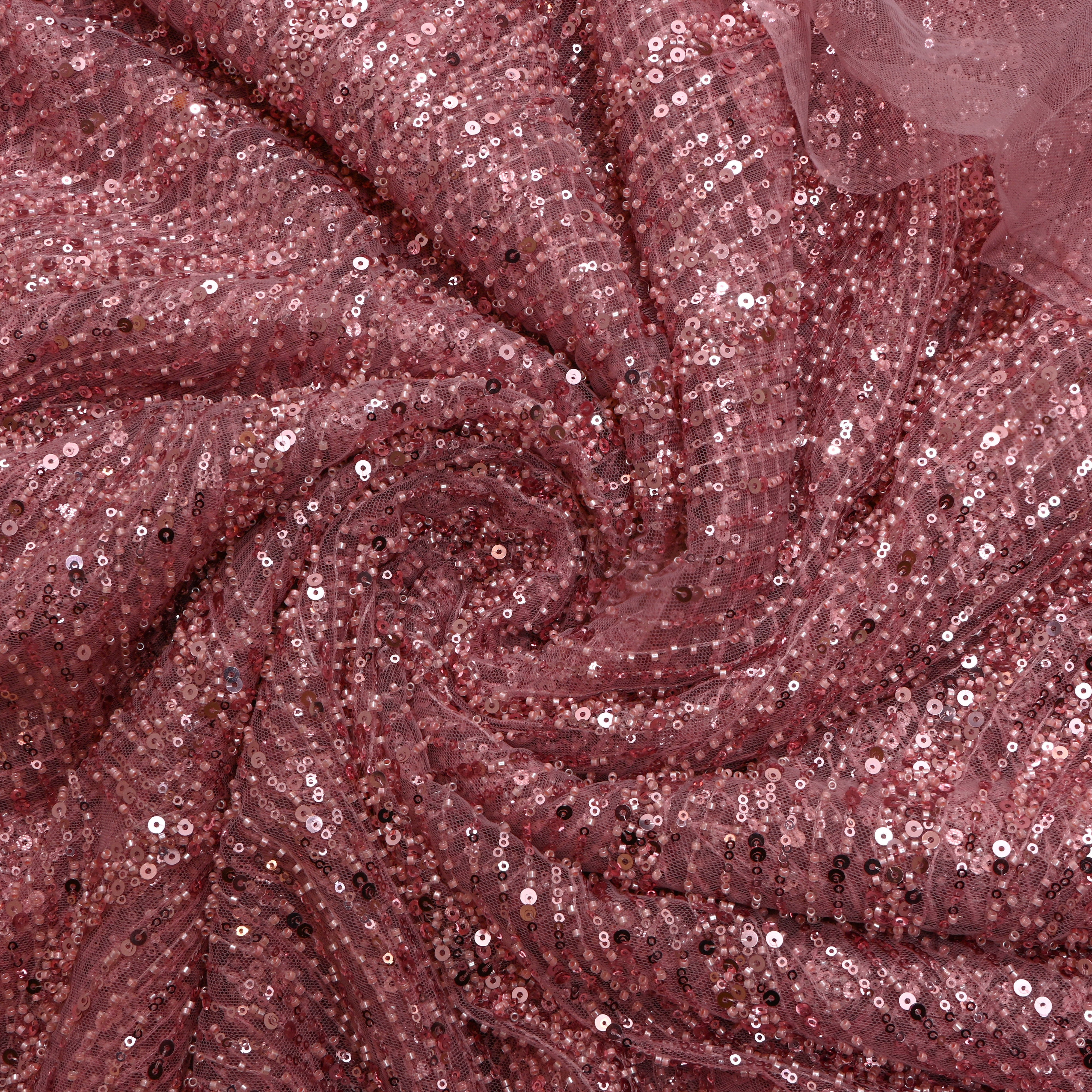 Dark Pink Net Embroidery Fabric