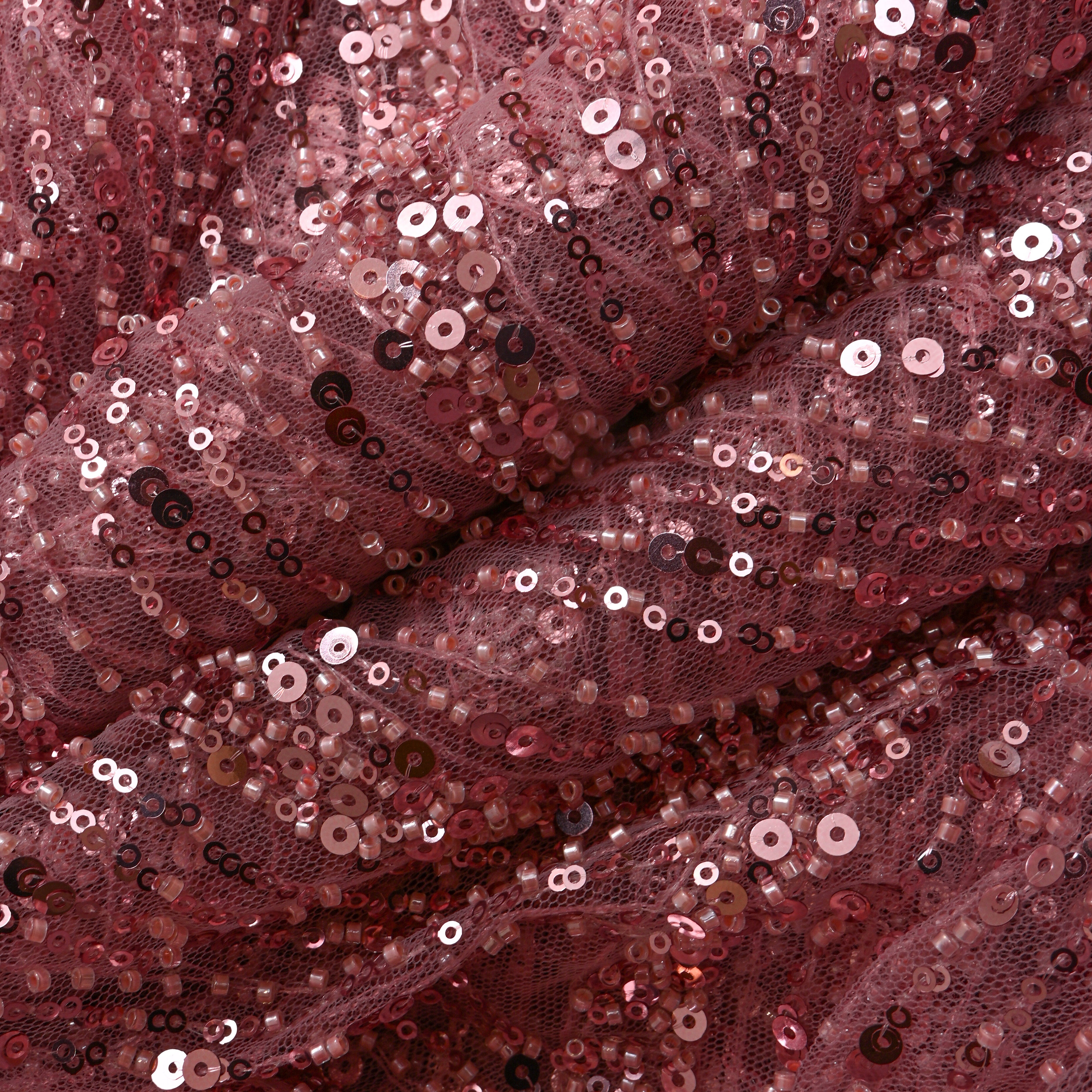 Dark Pink Net Embroidery Fabric