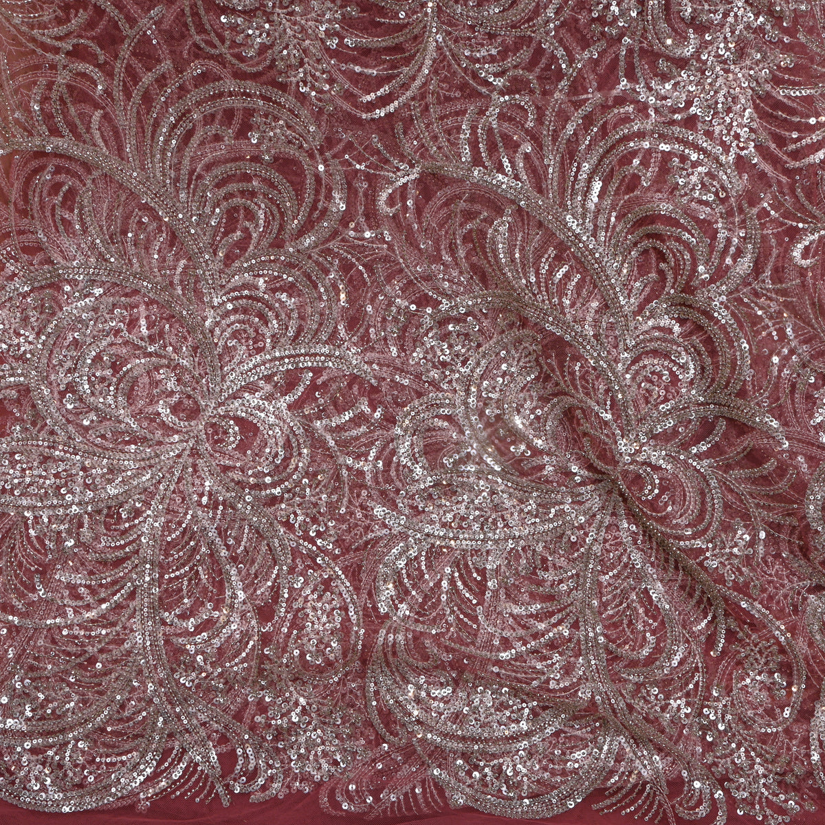 Pink Embroidery Net Fabric