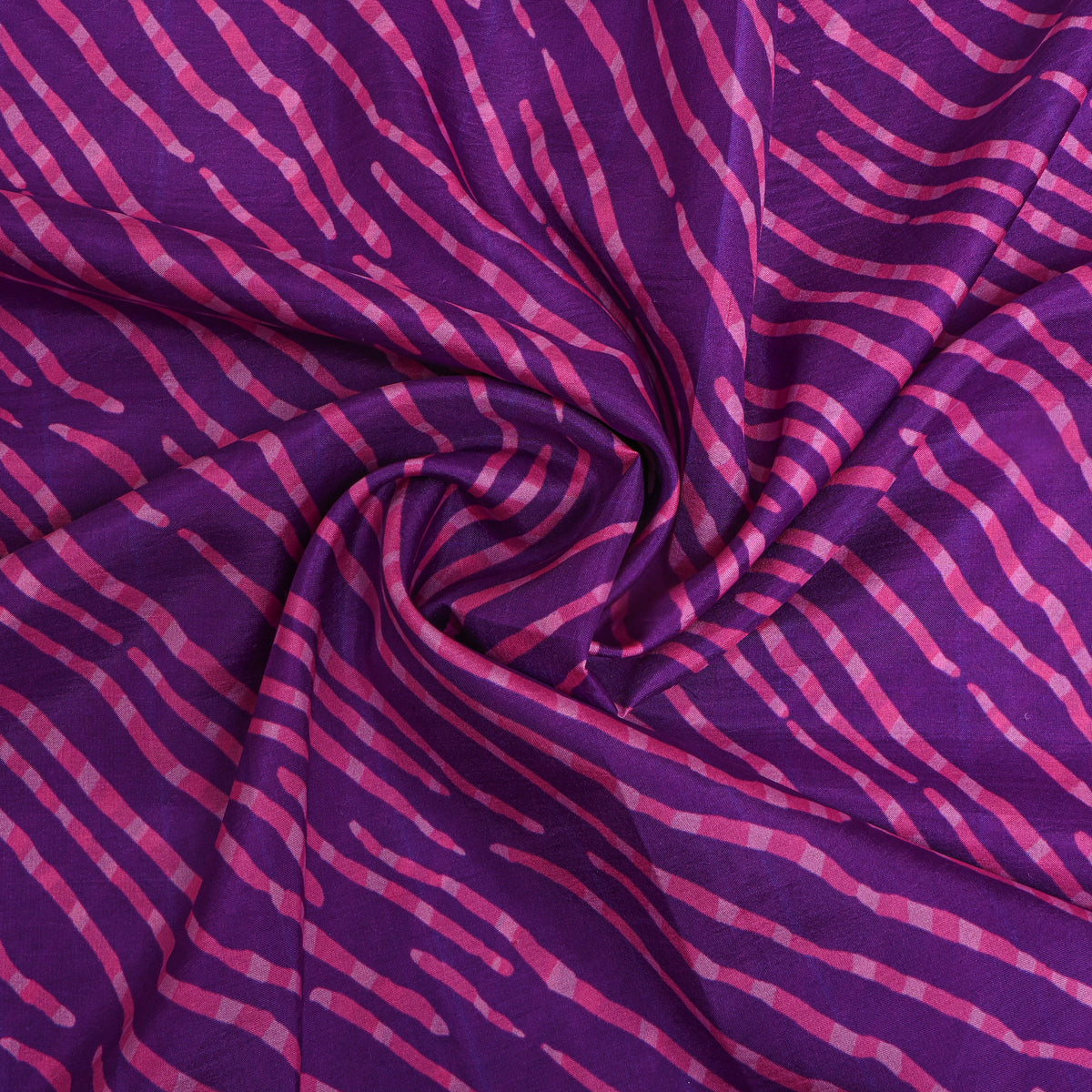 Grape Purple Wave Stripe Digital Print Silk Fabric
