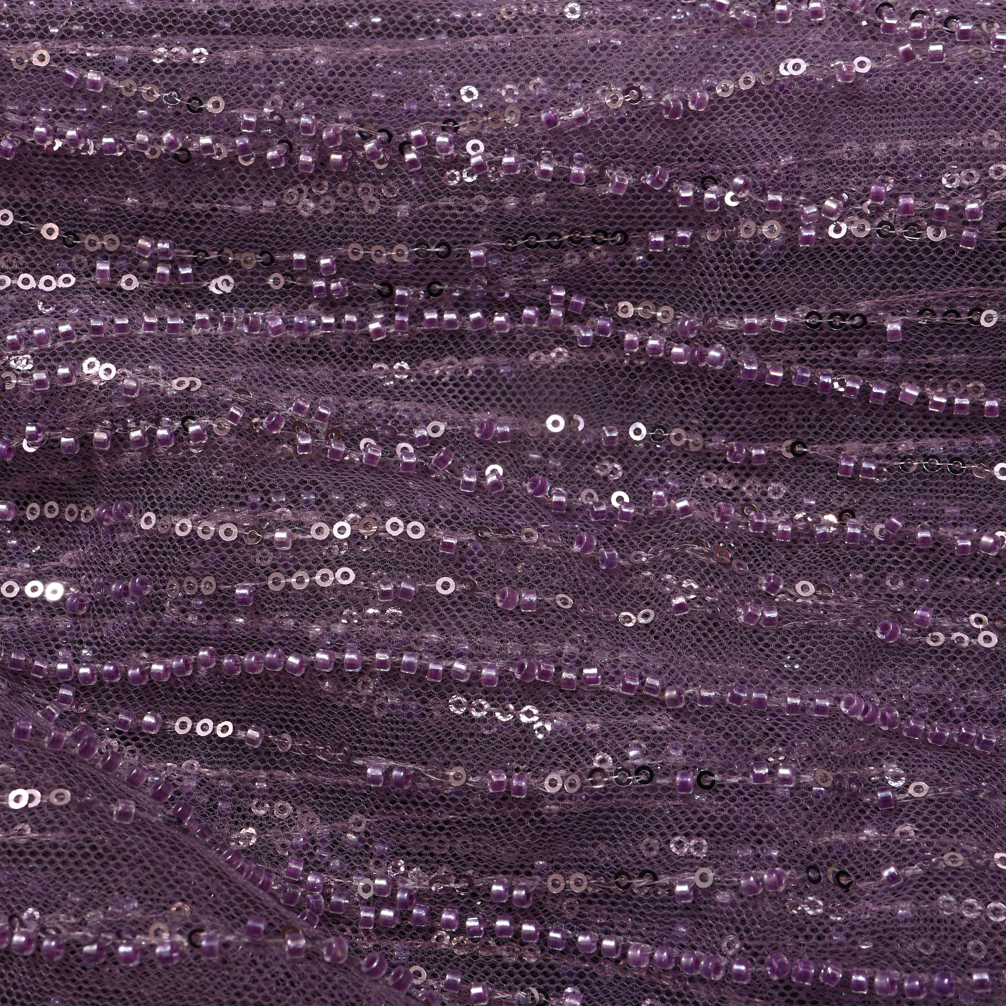 Purple Sequin Embroidered Net
