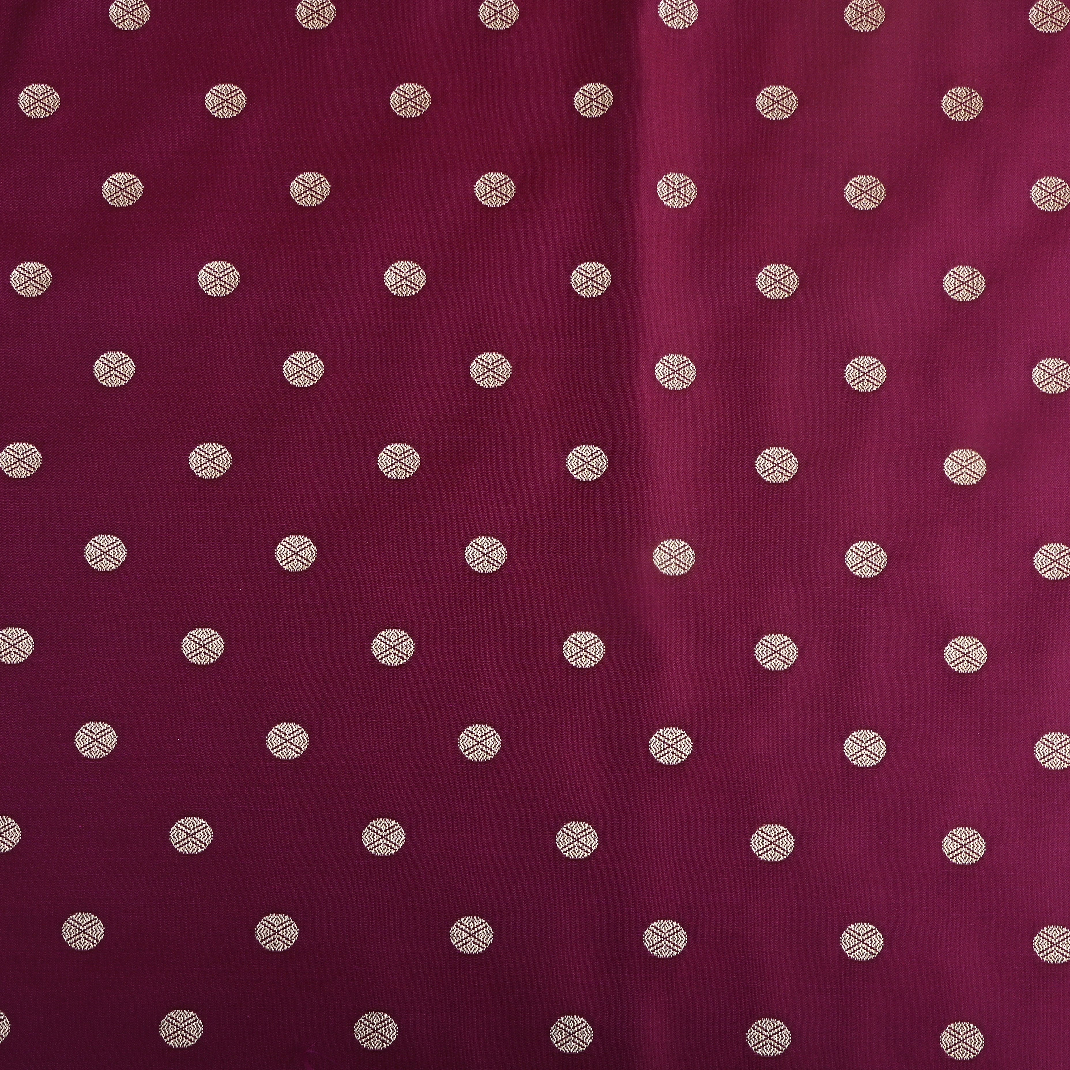Berry Purple Silver Zari Butti Silk Fabric