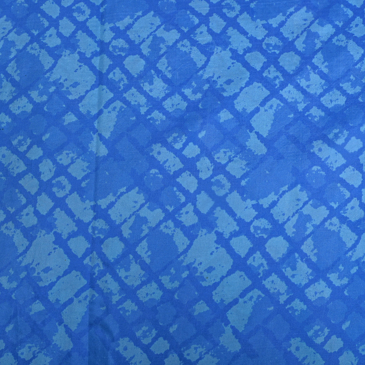 Cerulean Blue Abstract Digital Print Silk Fabric