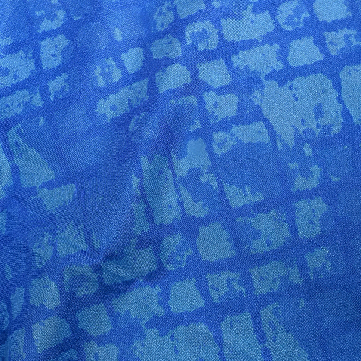 Cerulean Blue Abstract Digital Print Silk Fabric