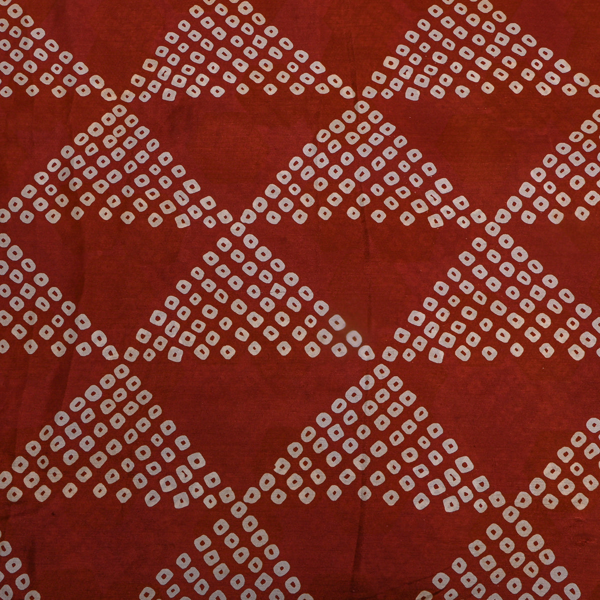 Maroon Bandhani Geometric Print Silk Fabric