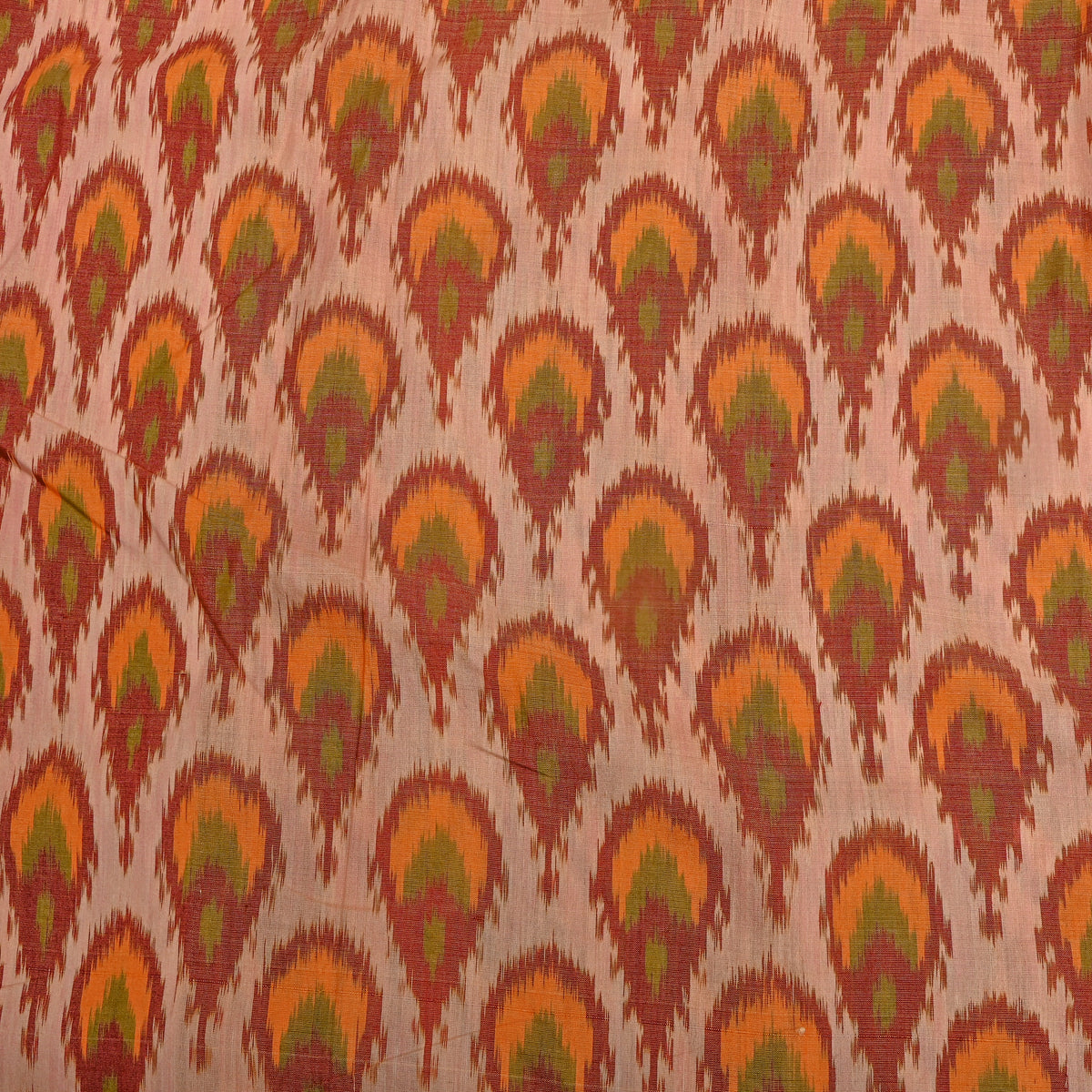 Light Brown Multi Ikat Silk Fabric