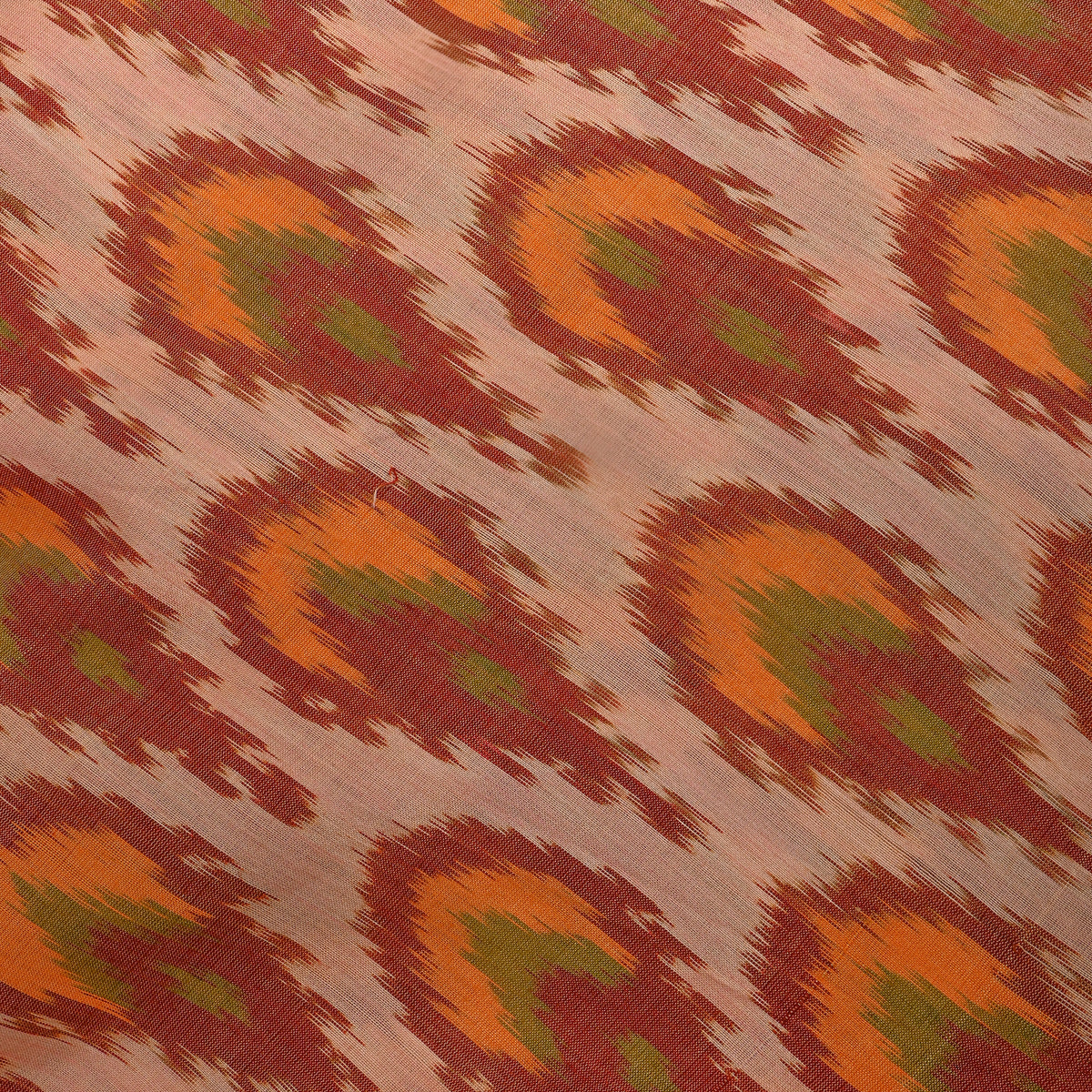 Light Brown Multi Ikat Silk Fabric