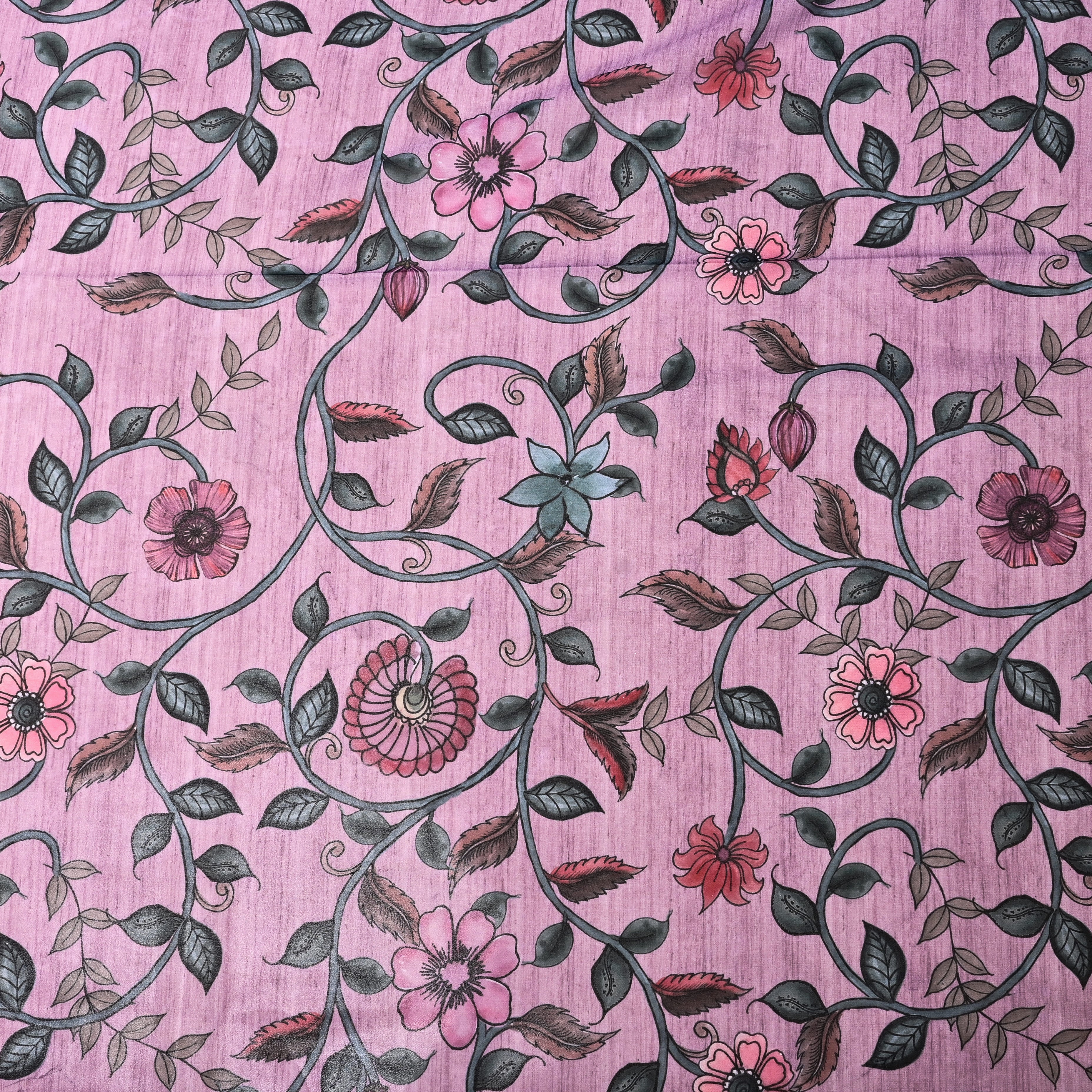 Shampoo Pink Silk Printed Fabric