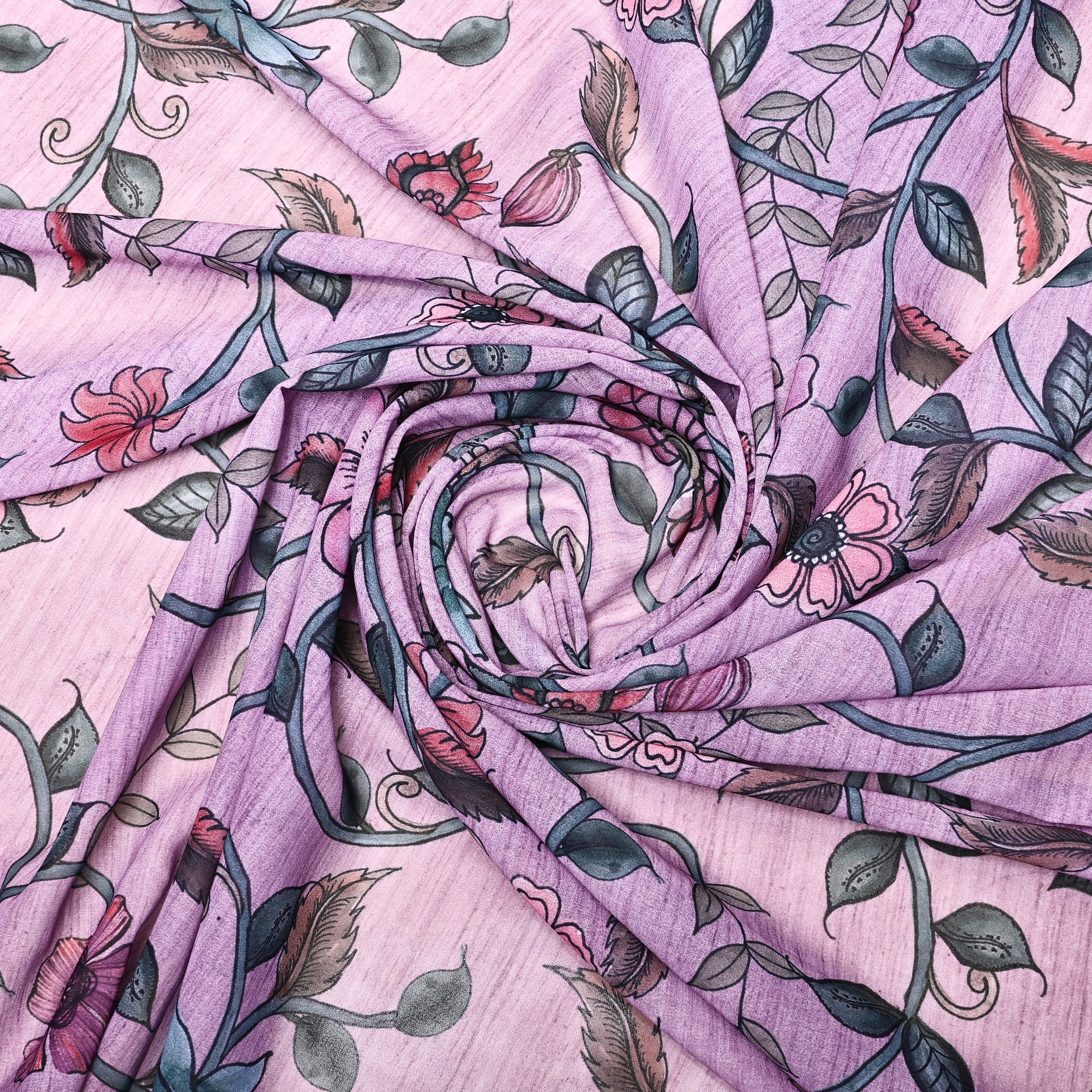Shampoo Pink Silk Printed Fabric