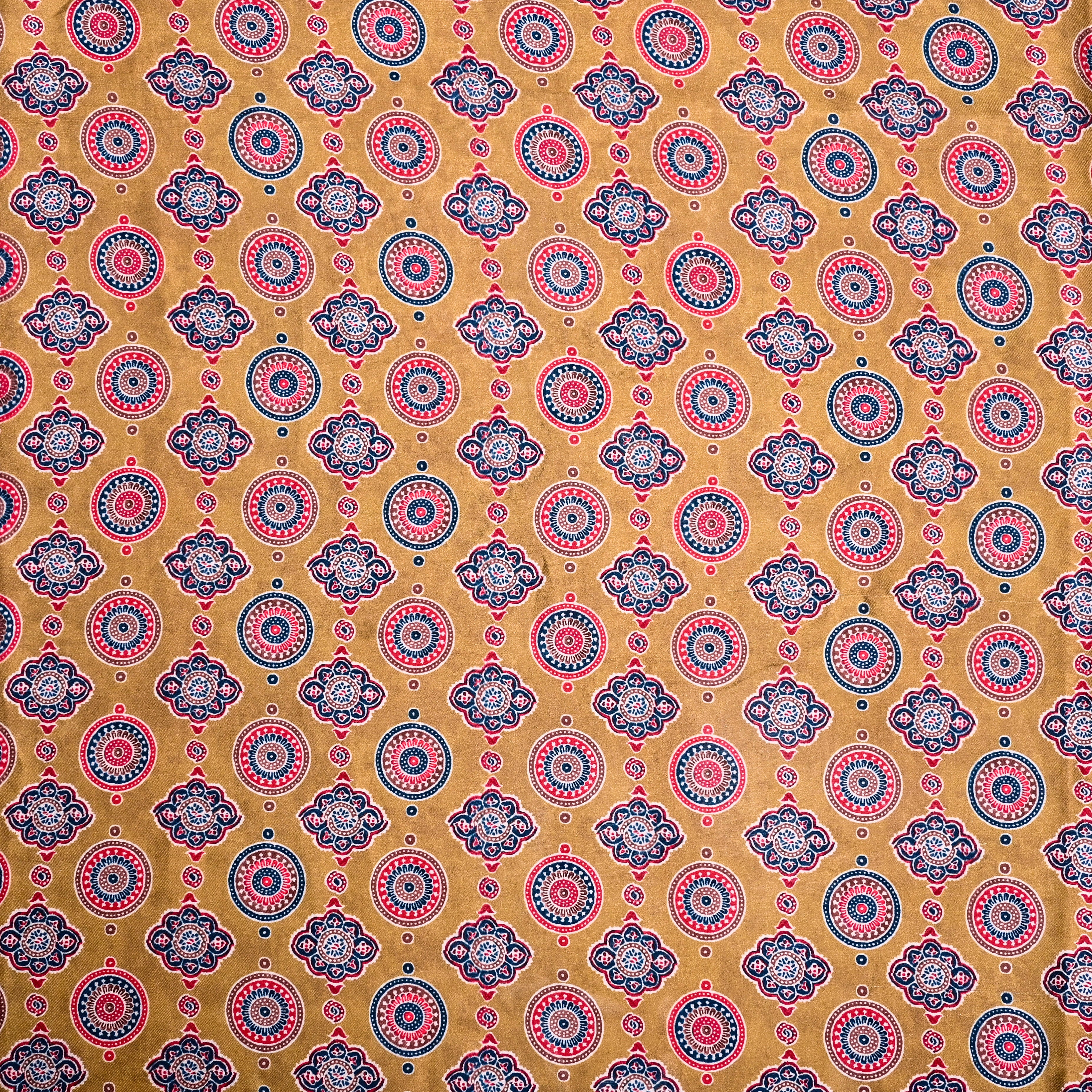 Light Brown Silk Printed Fabric