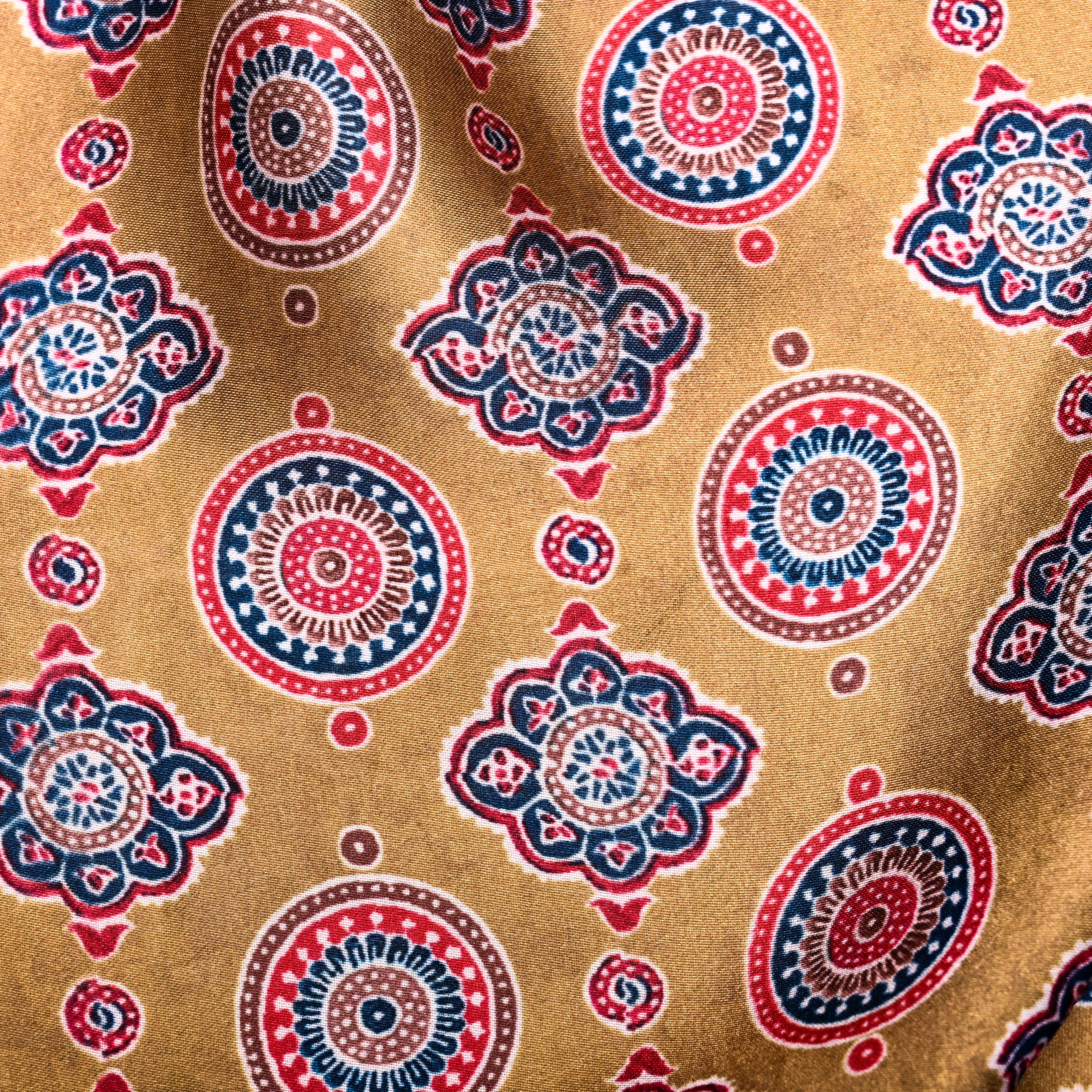 Light Brown Silk Printed Fabric