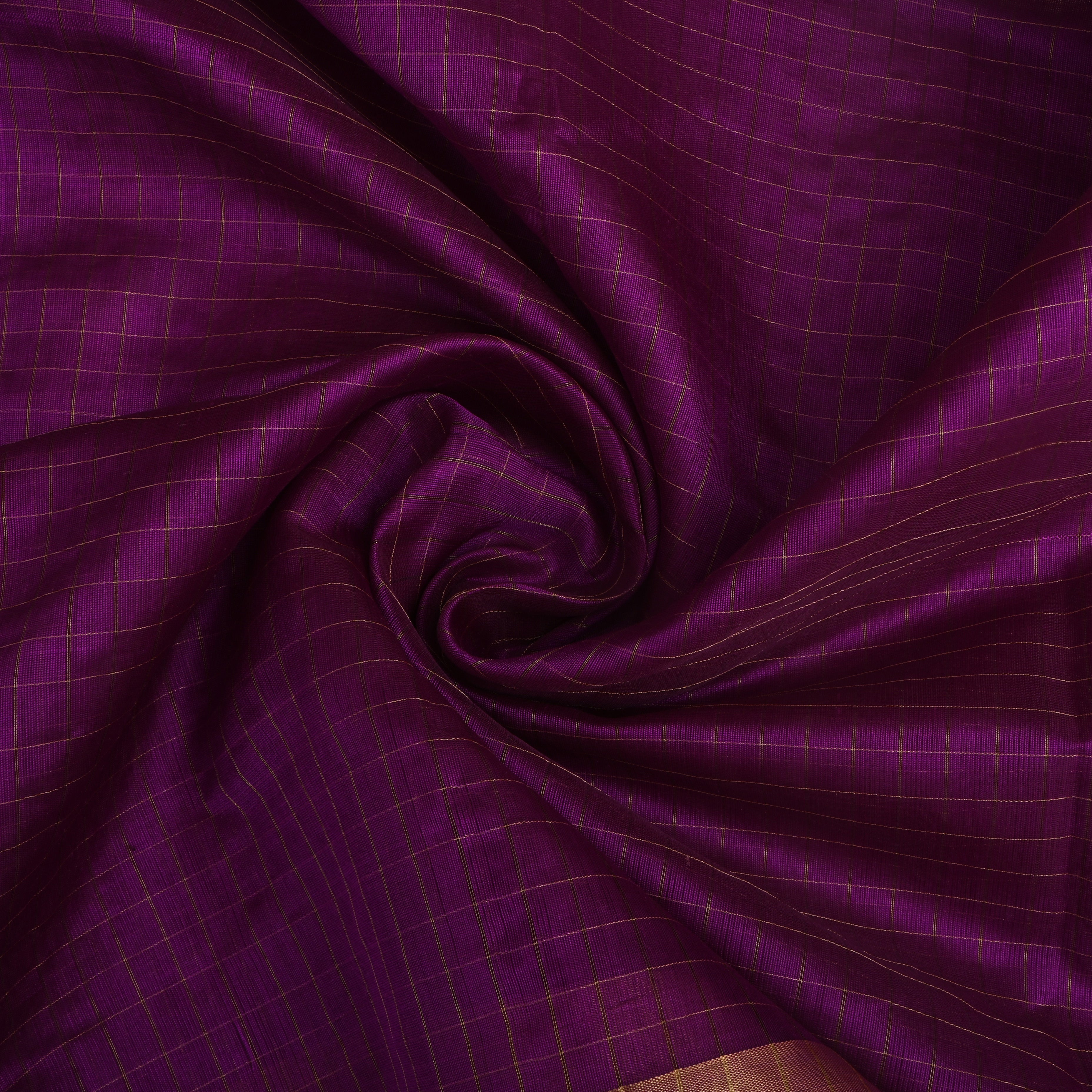 Magenta Purple Silk Fabric With Zari Border
