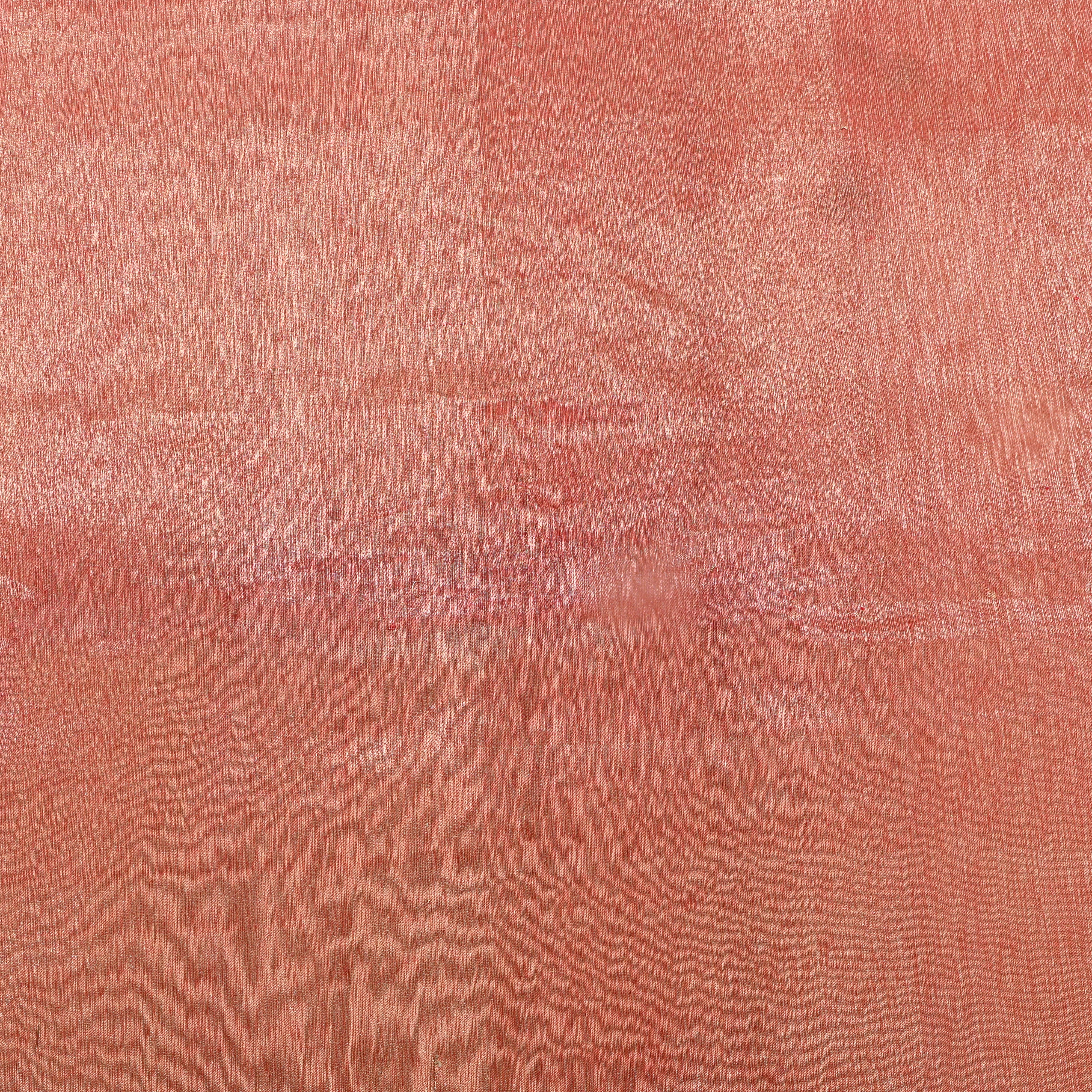 Shimmery Orange Plain Silk Fabric