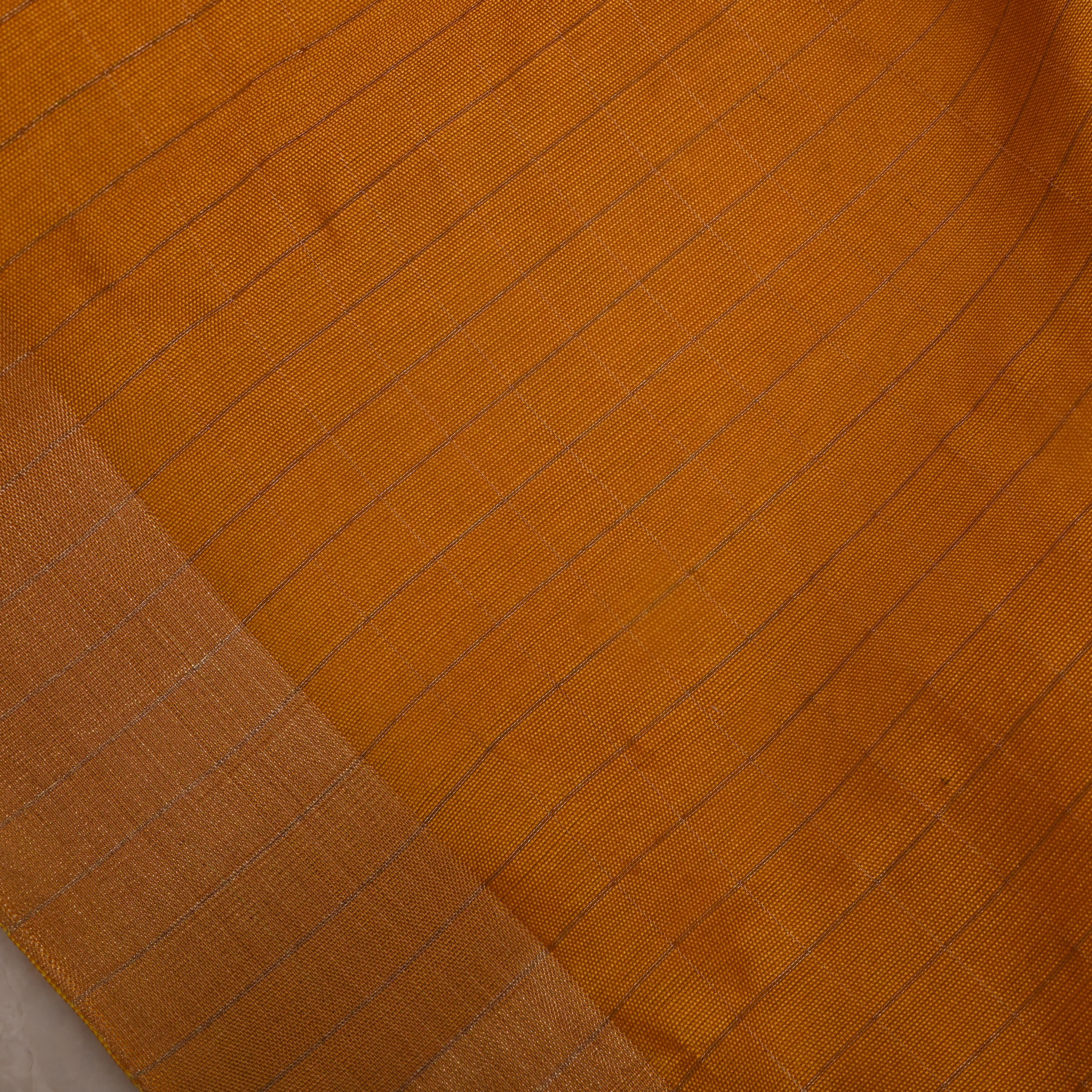 Golden Yellow Silk Fabric With Zari Border