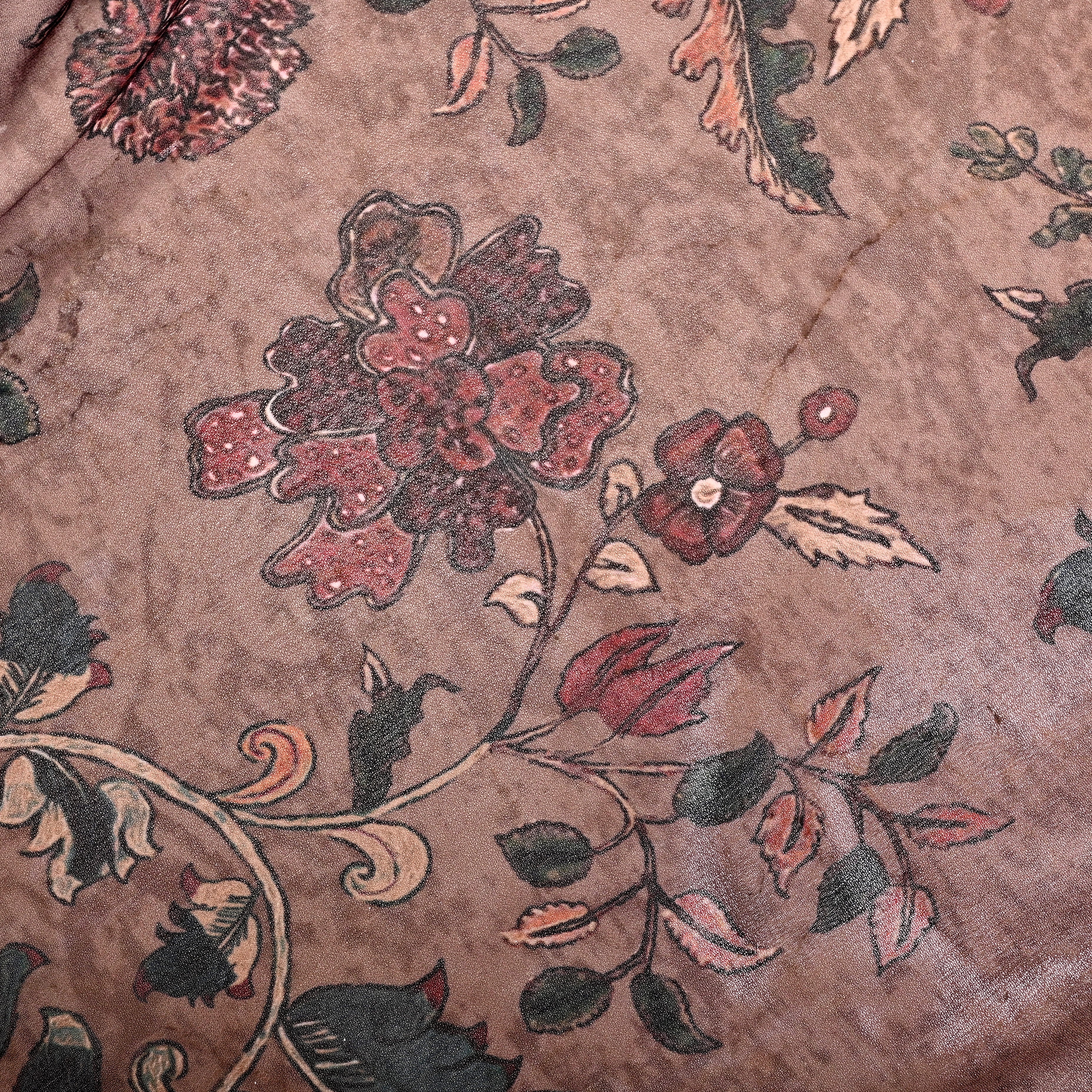Light Brown Silk Printed Fabric