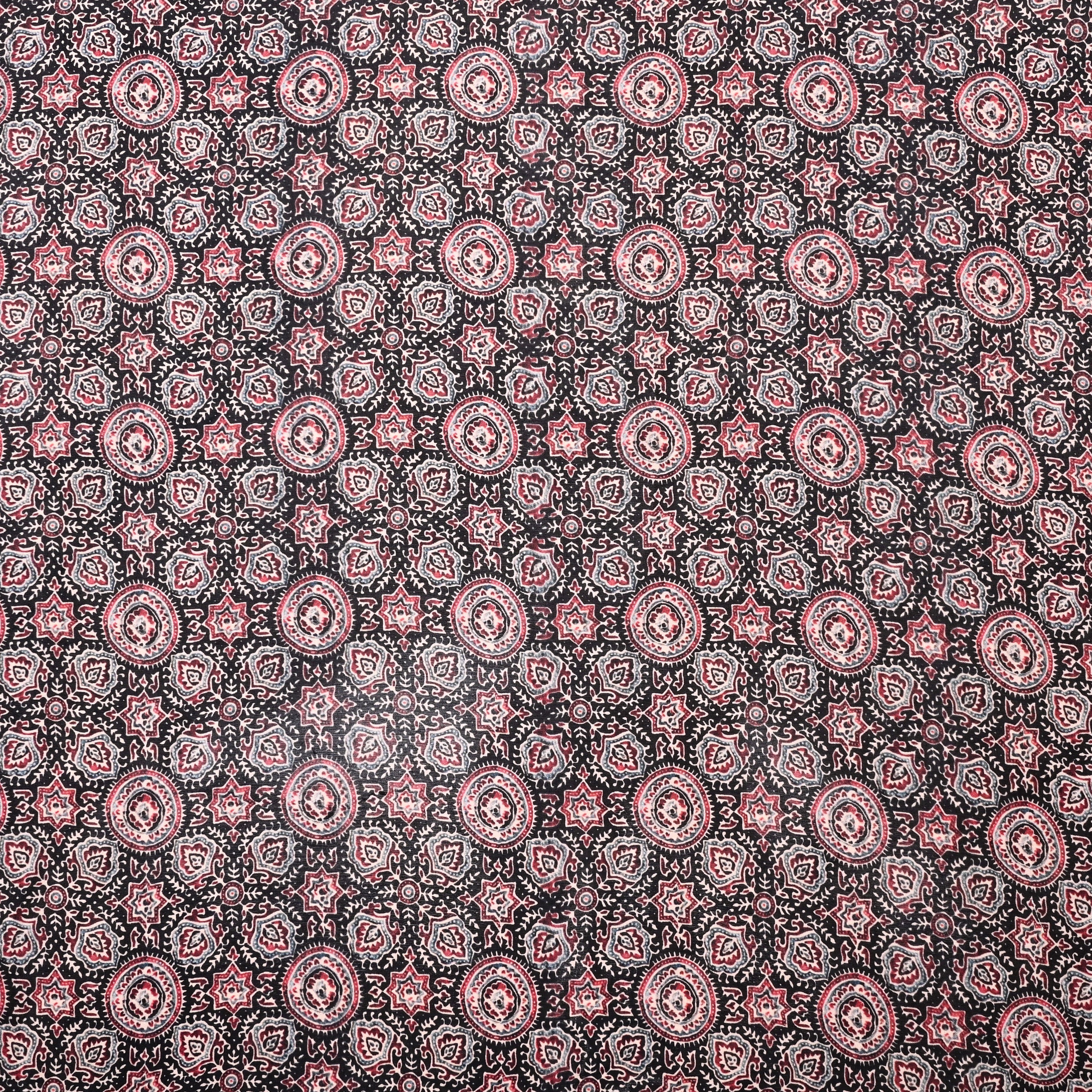 Black Silk Printed Fabric