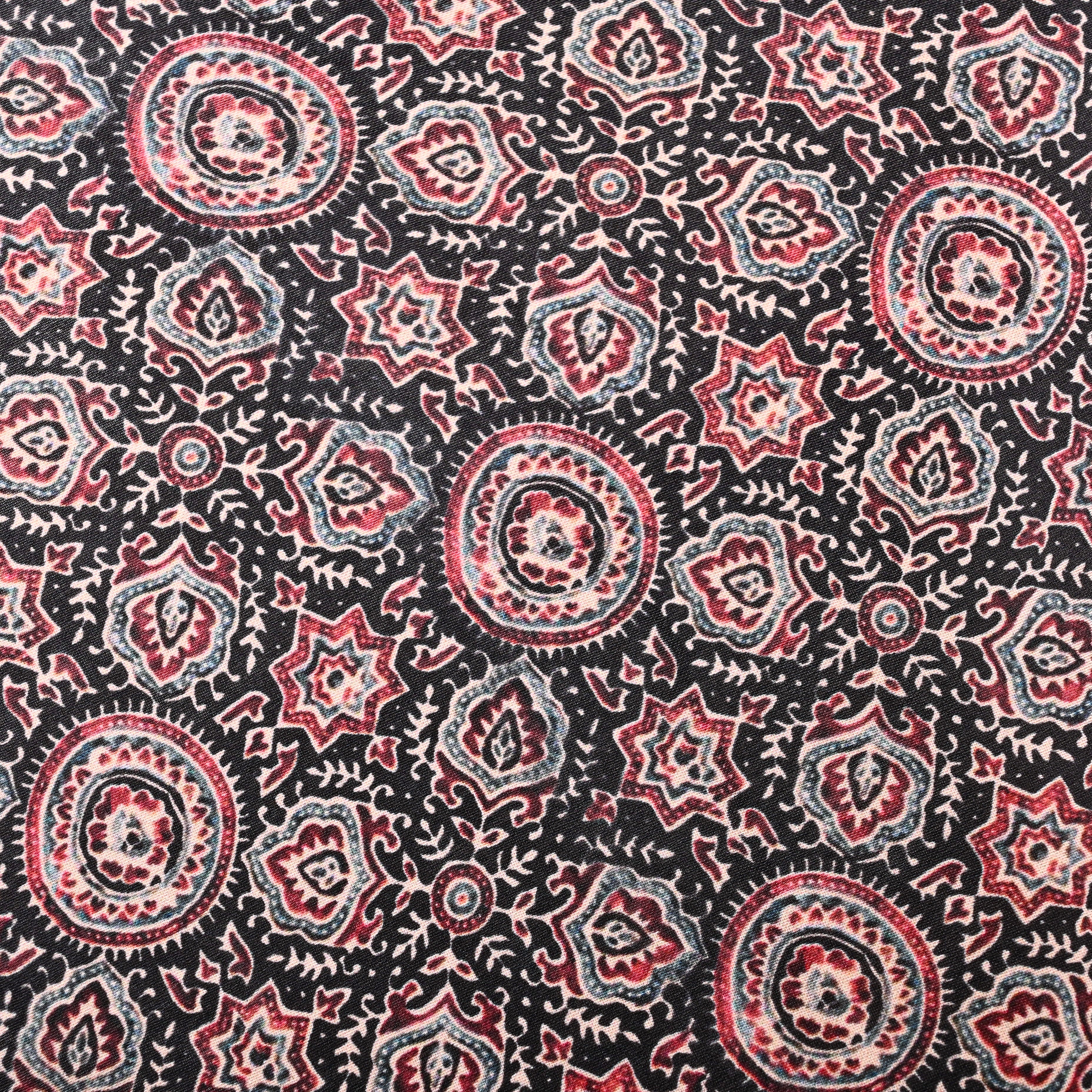 Black Silk Printed Fabric