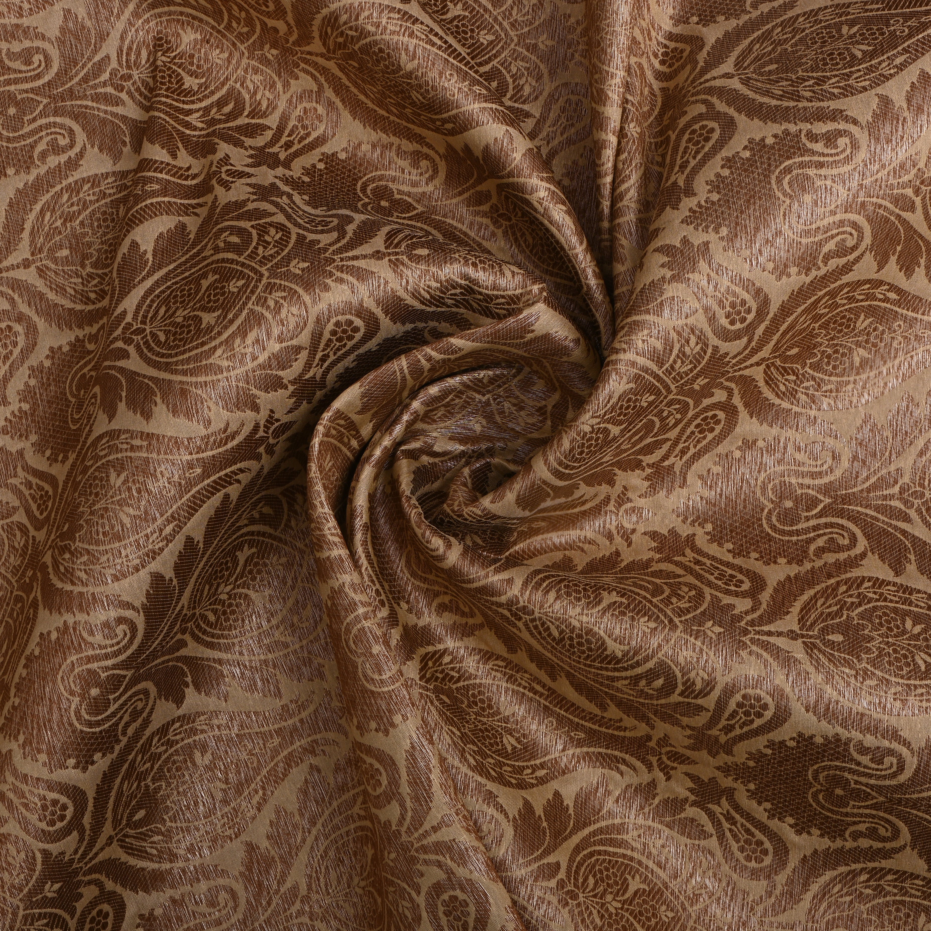 Dusty Cream Floral Zari Silk Fabric