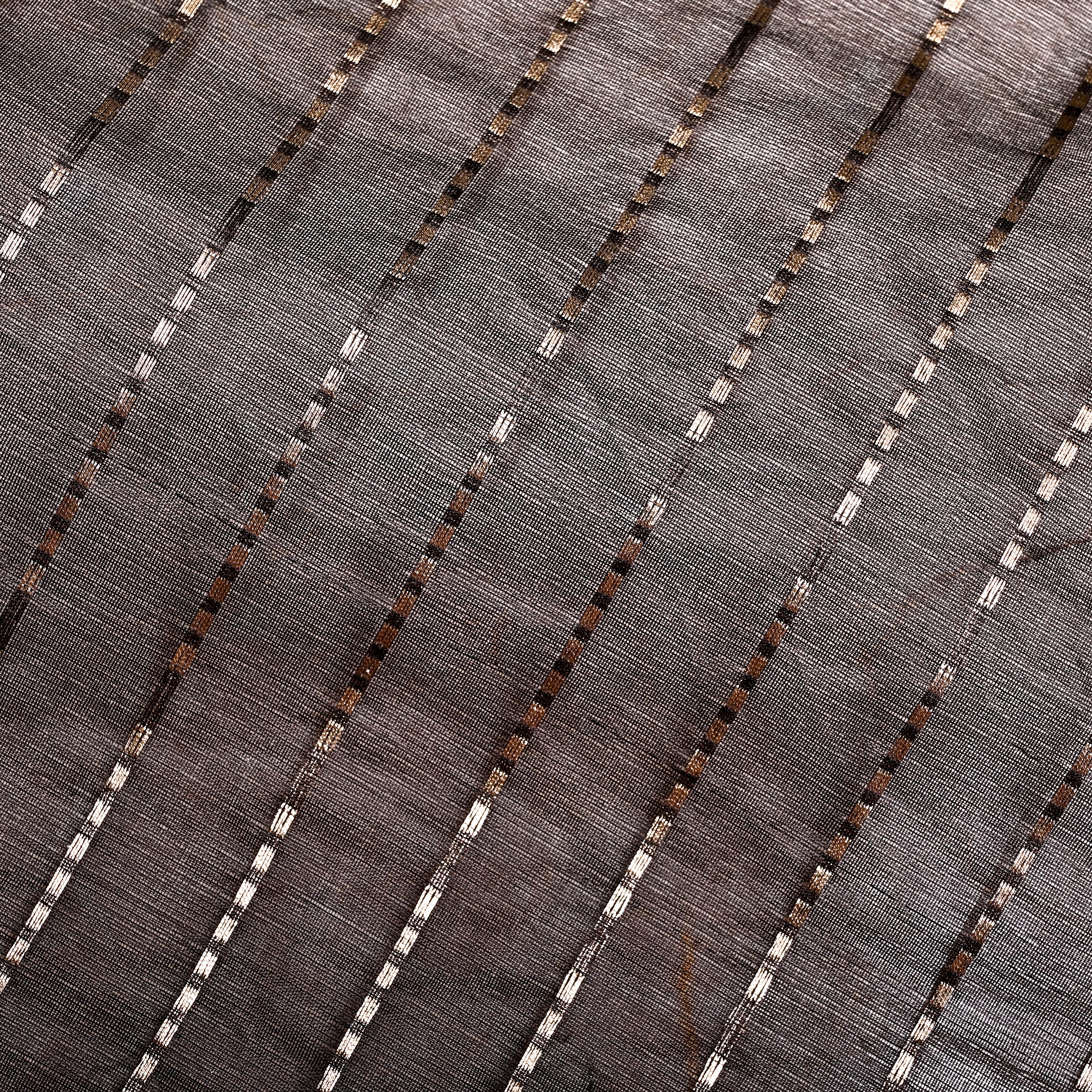 Black Organza Fabric With Strips
