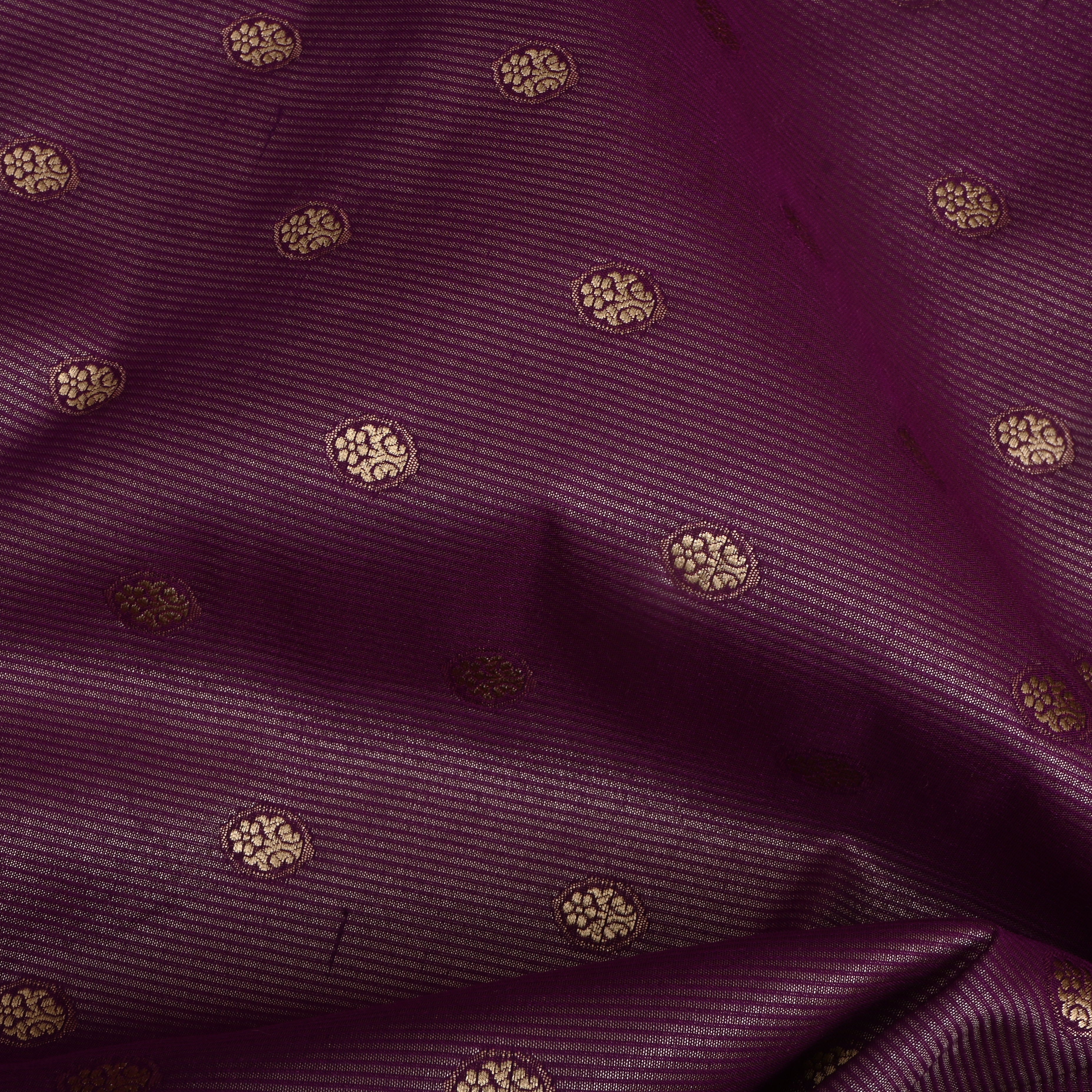 Grape Purple Zari Floral Silk Fabric