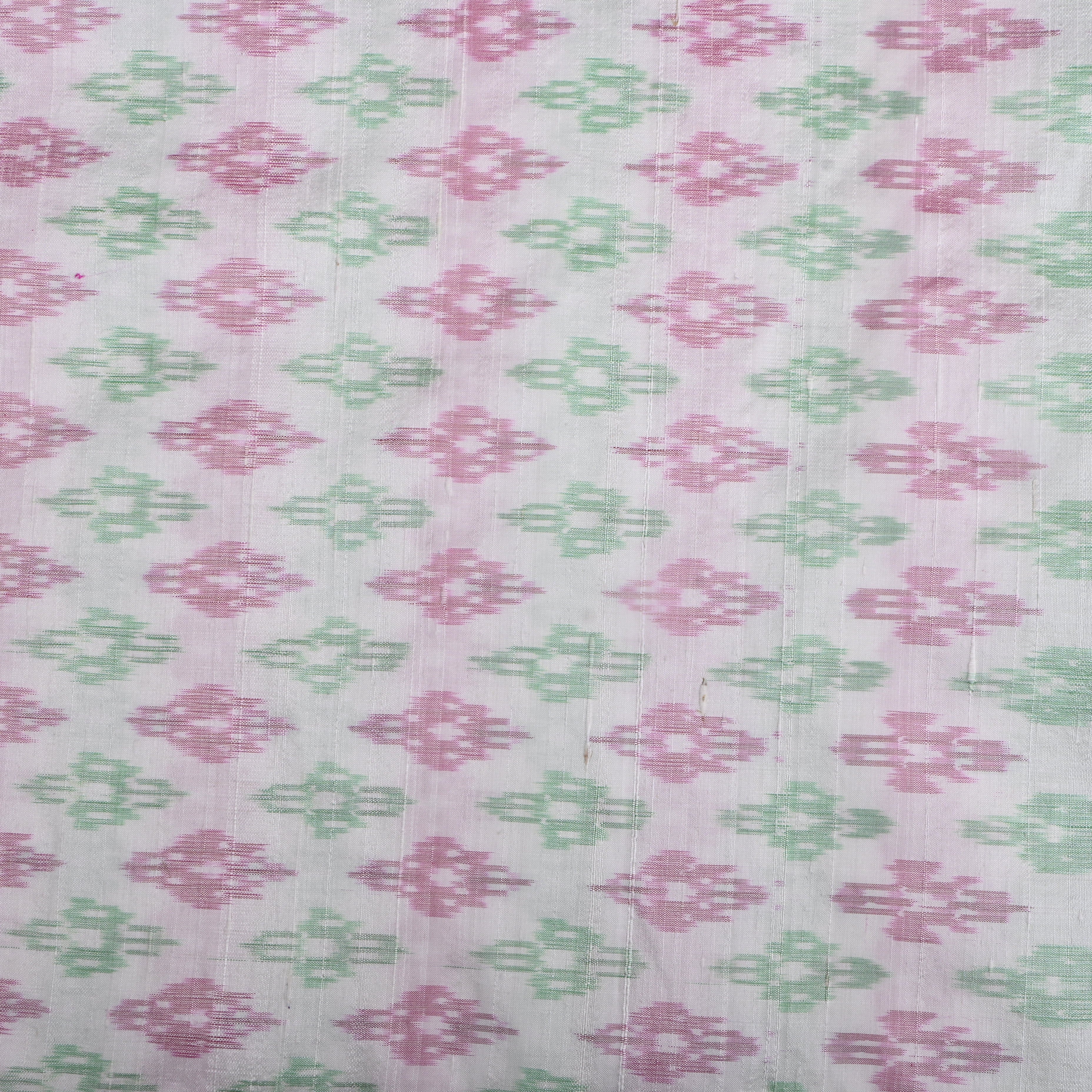 Off-White Ikat Dupion Silk Fabric
