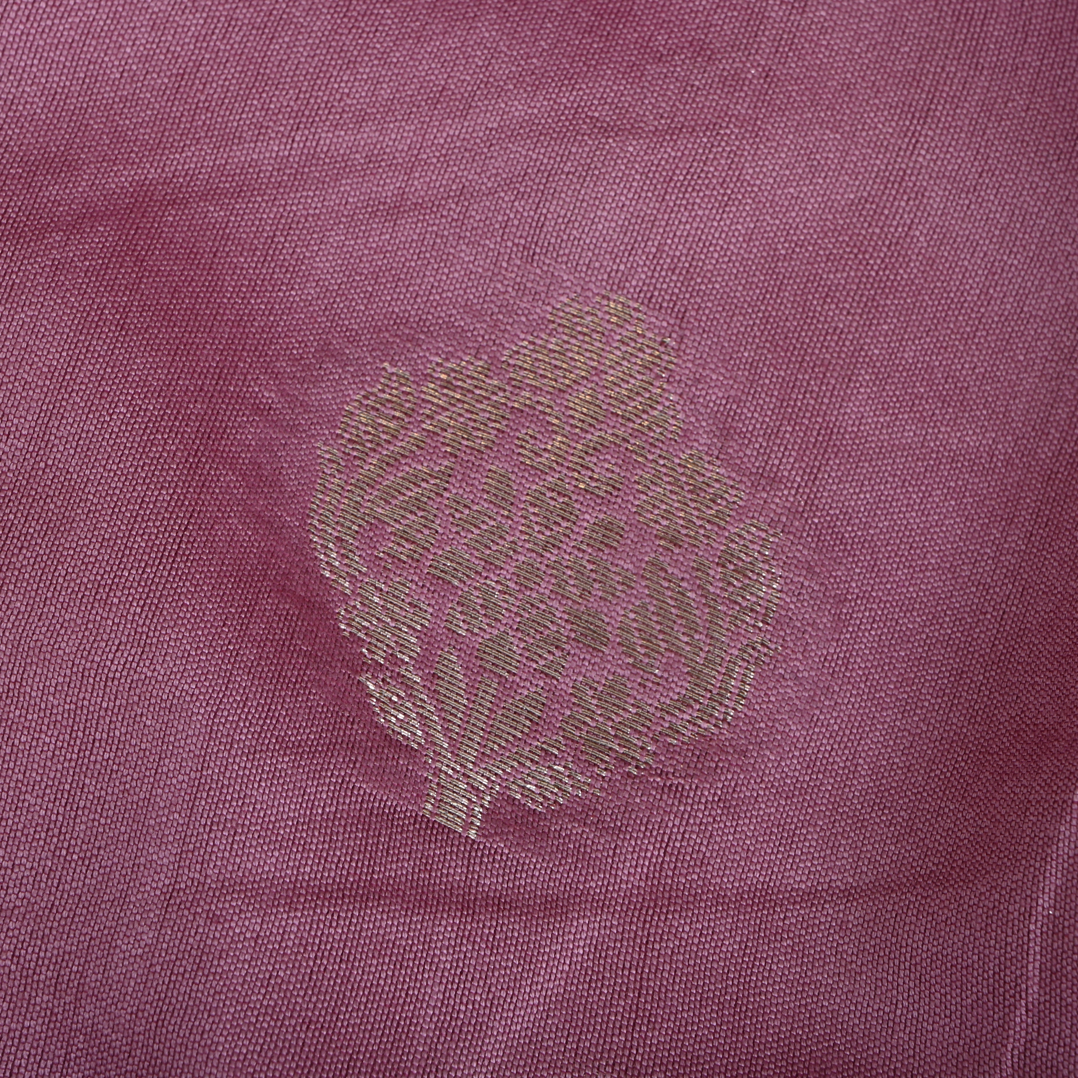 Pastel Dusty Pink Floral Silver Zari Silk Fabric