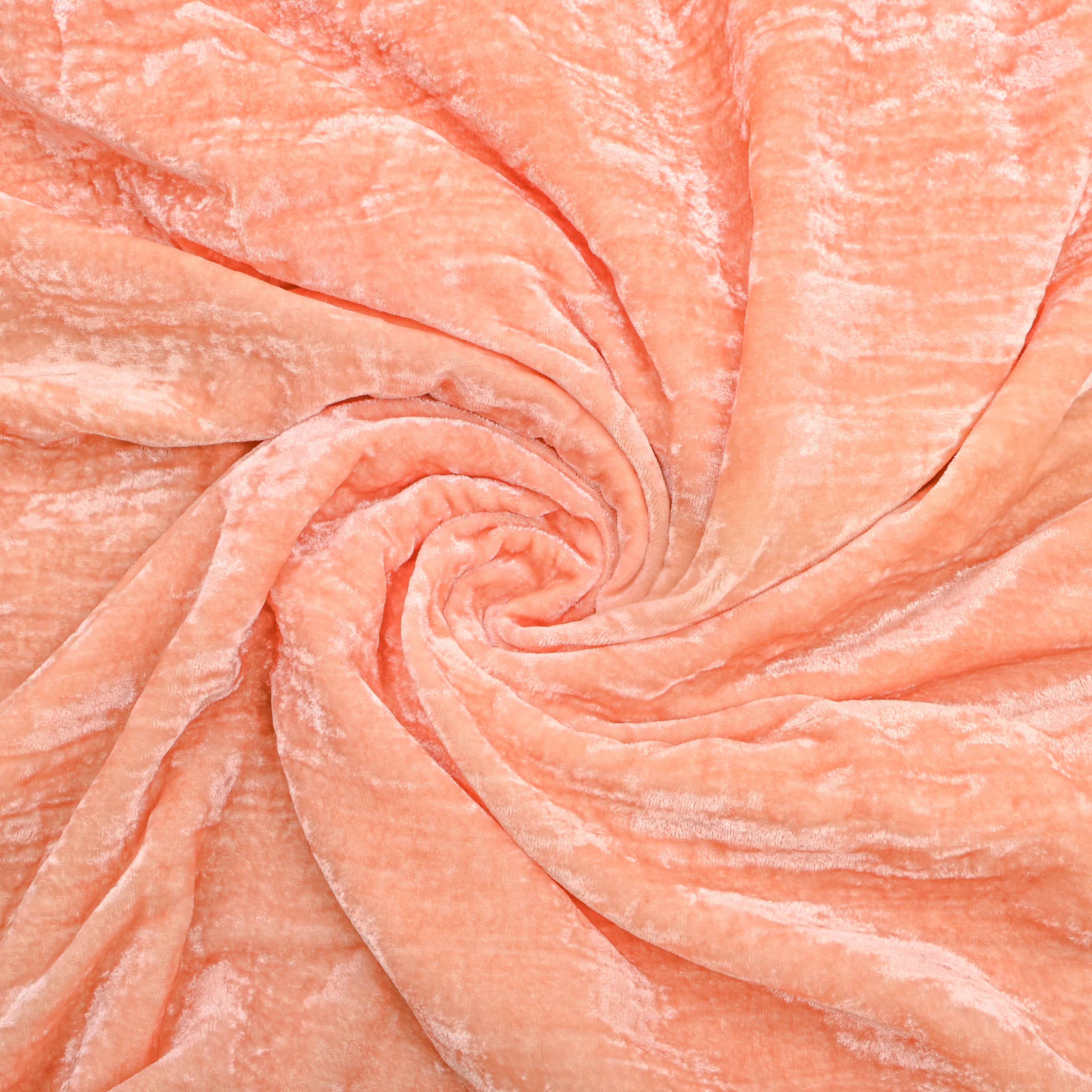 Plain Peach Velvet Fabric