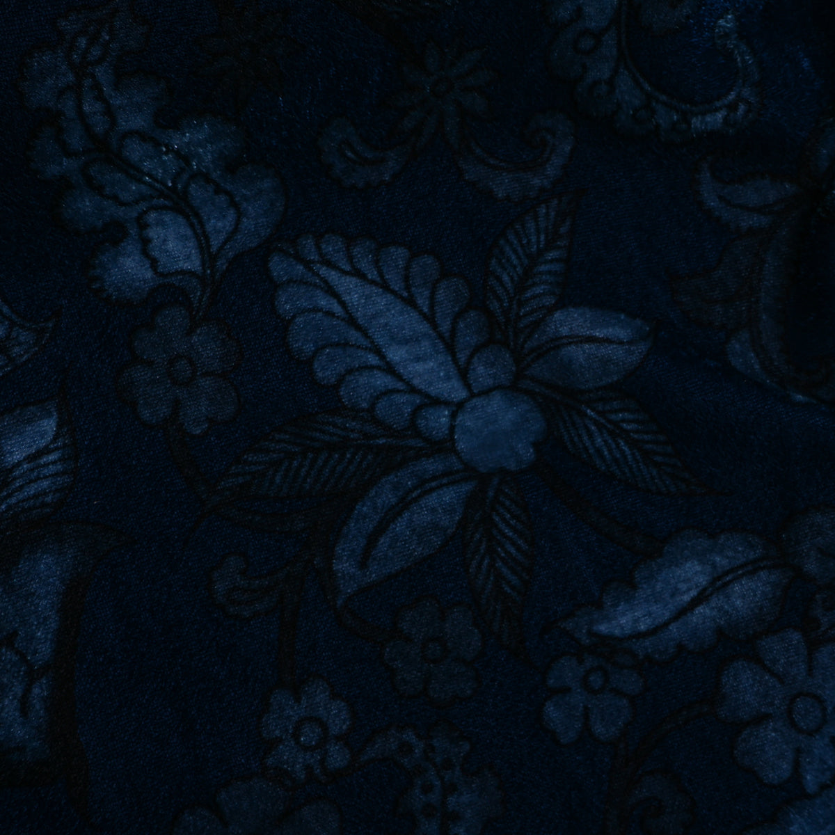 Blue Floral Printed Velvet
