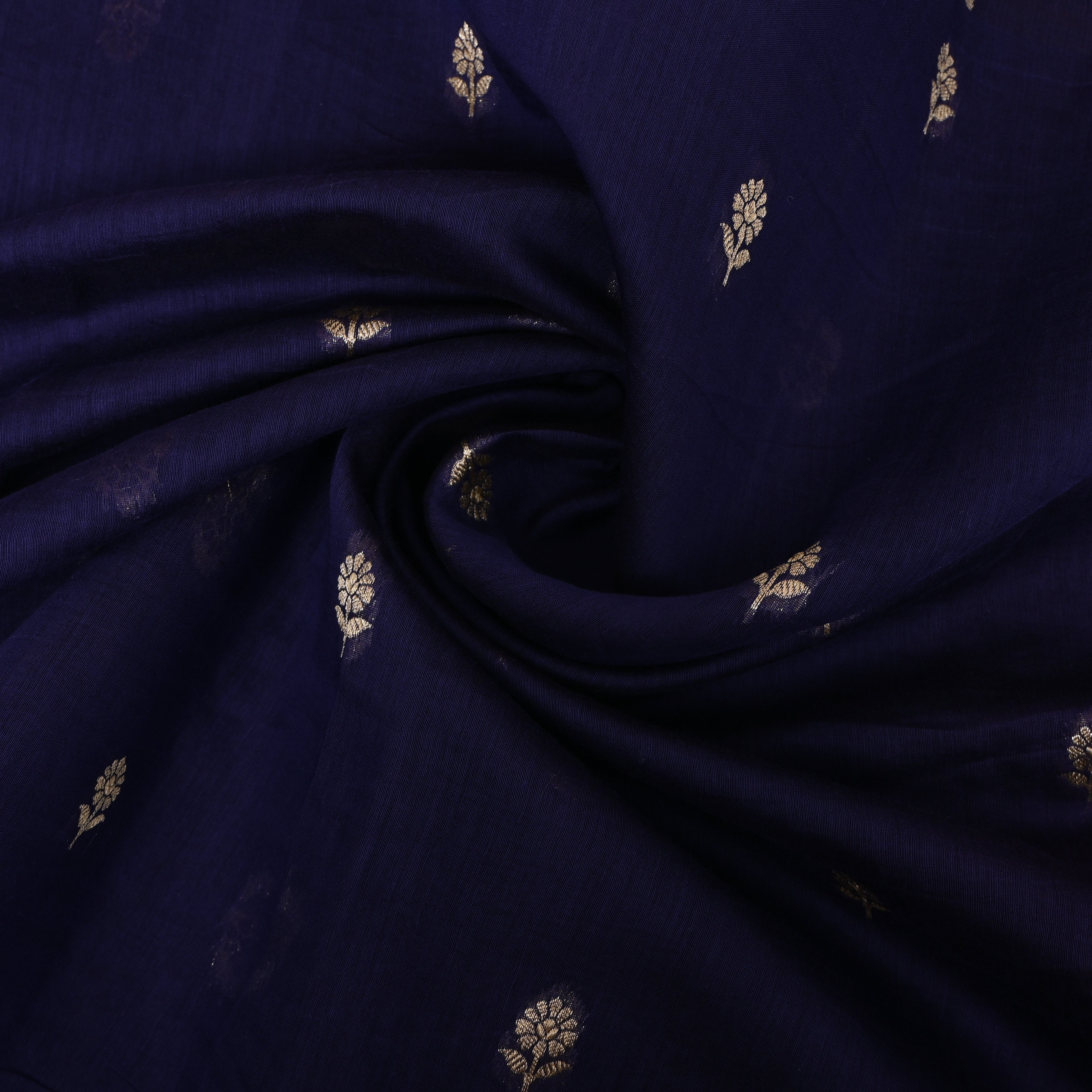 Midnight Navy Floral Booti Printed Cotton