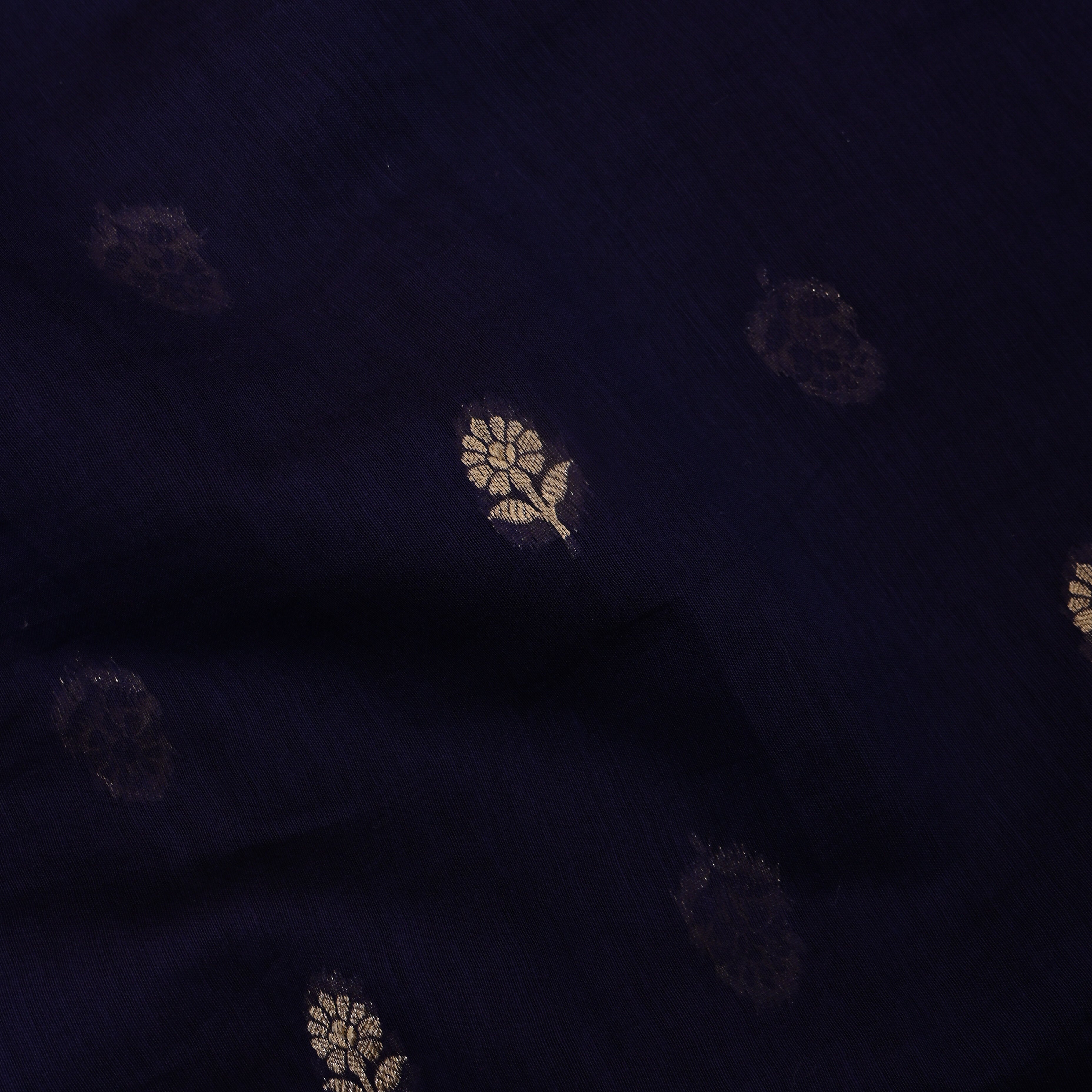 Midnight Navy Floral Booti Printed Cotton