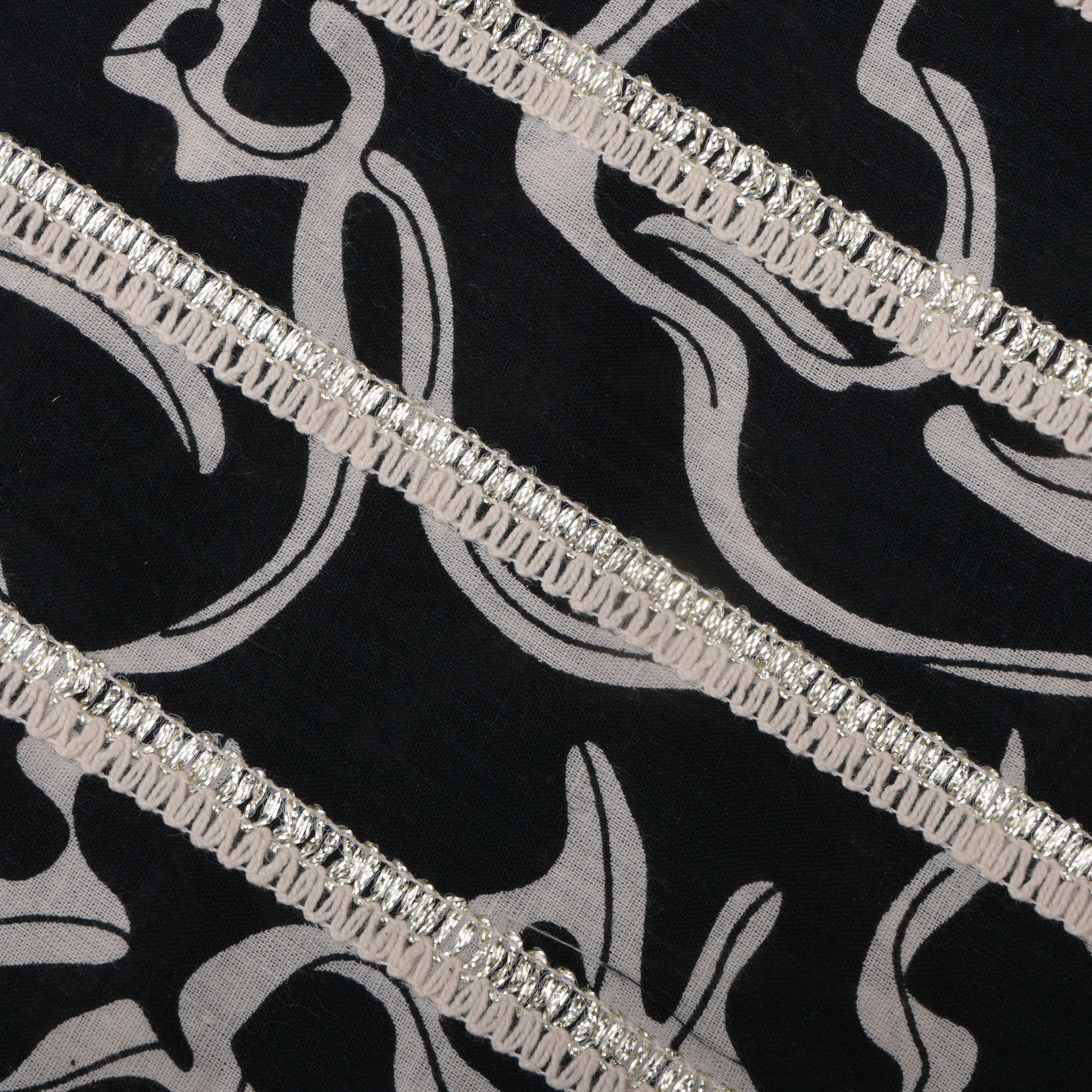 Black And White Printed Cotton Fabric