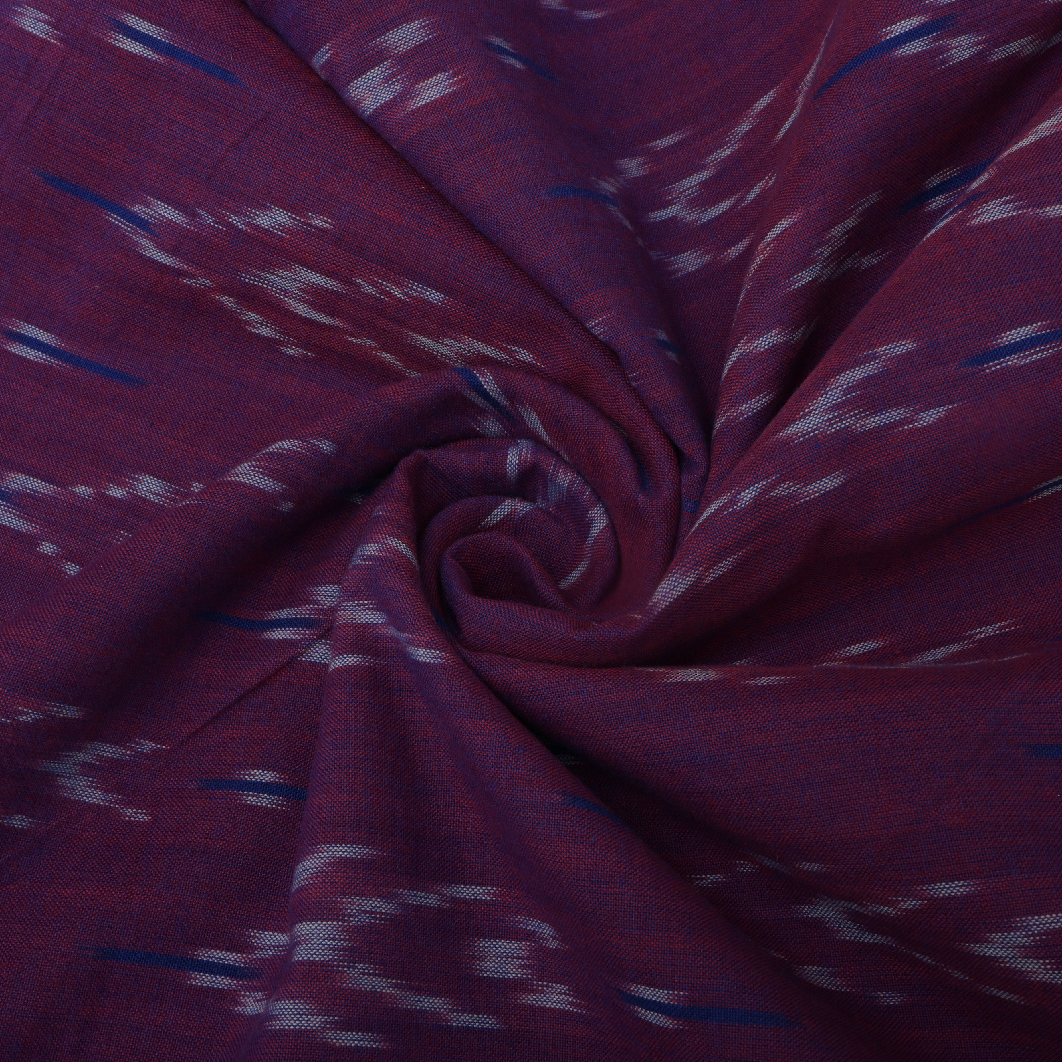 Plum Purple Ikat Cotton Fabric