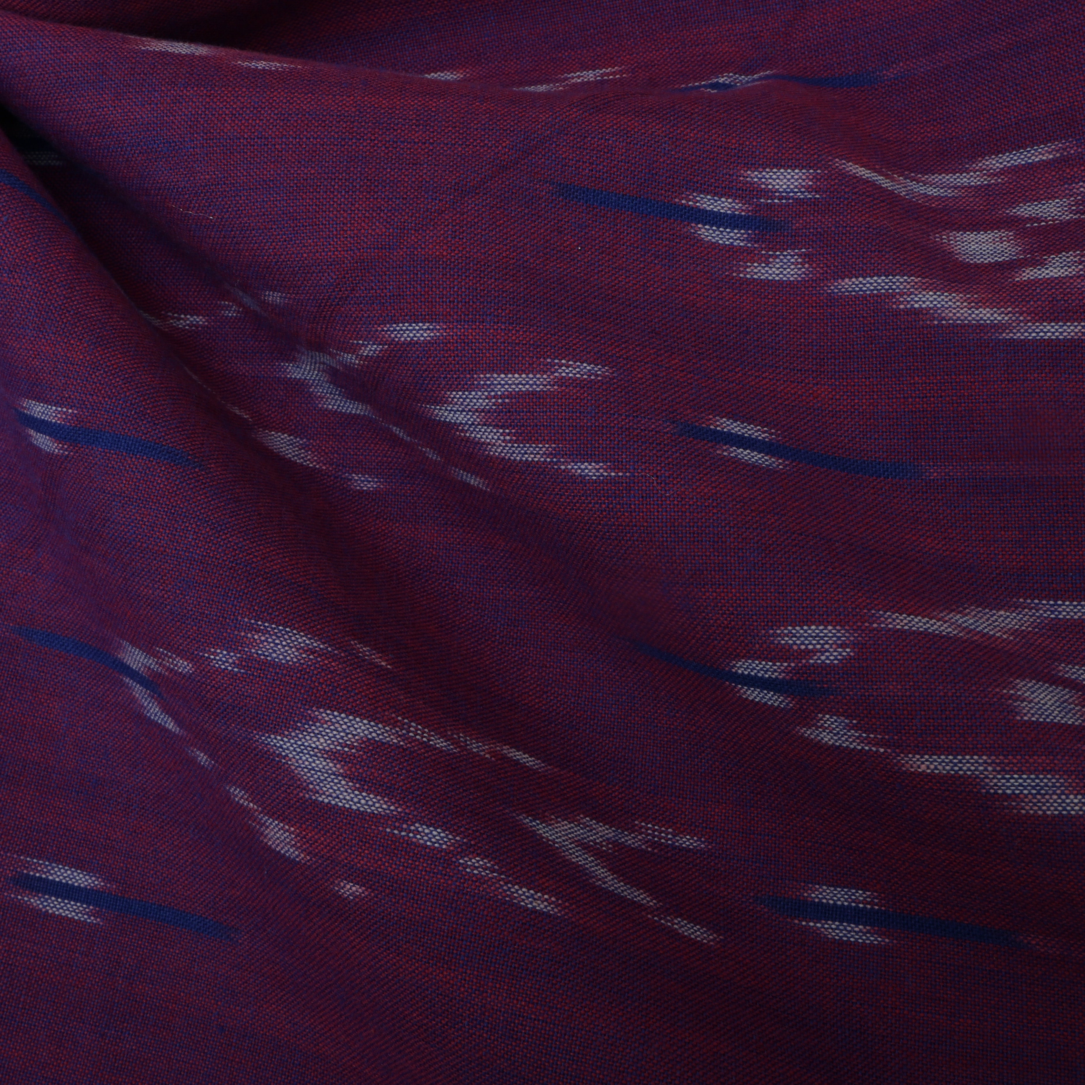 Plum Purple Ikat Cotton Fabric