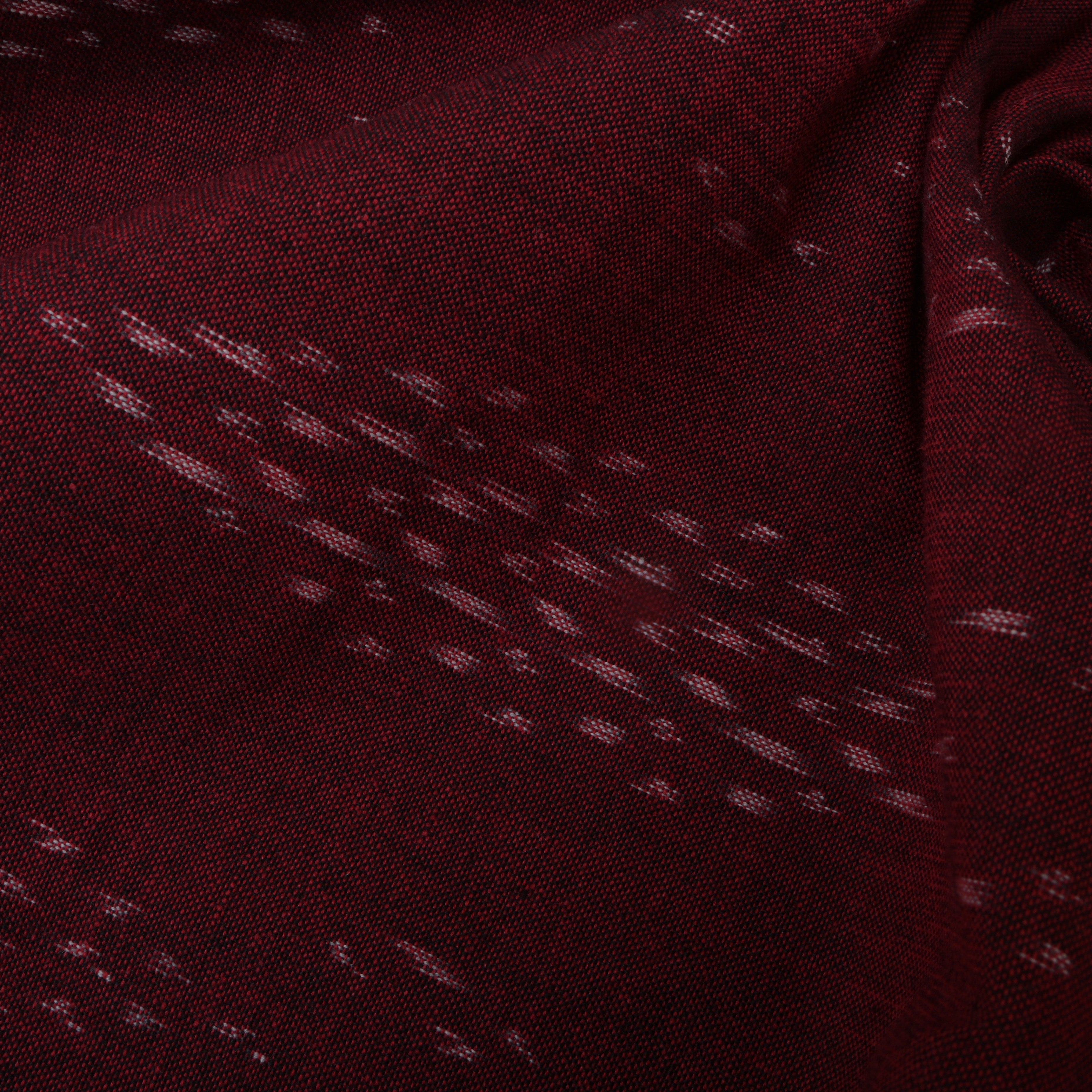 Maroon Ikat Cotton Fabric