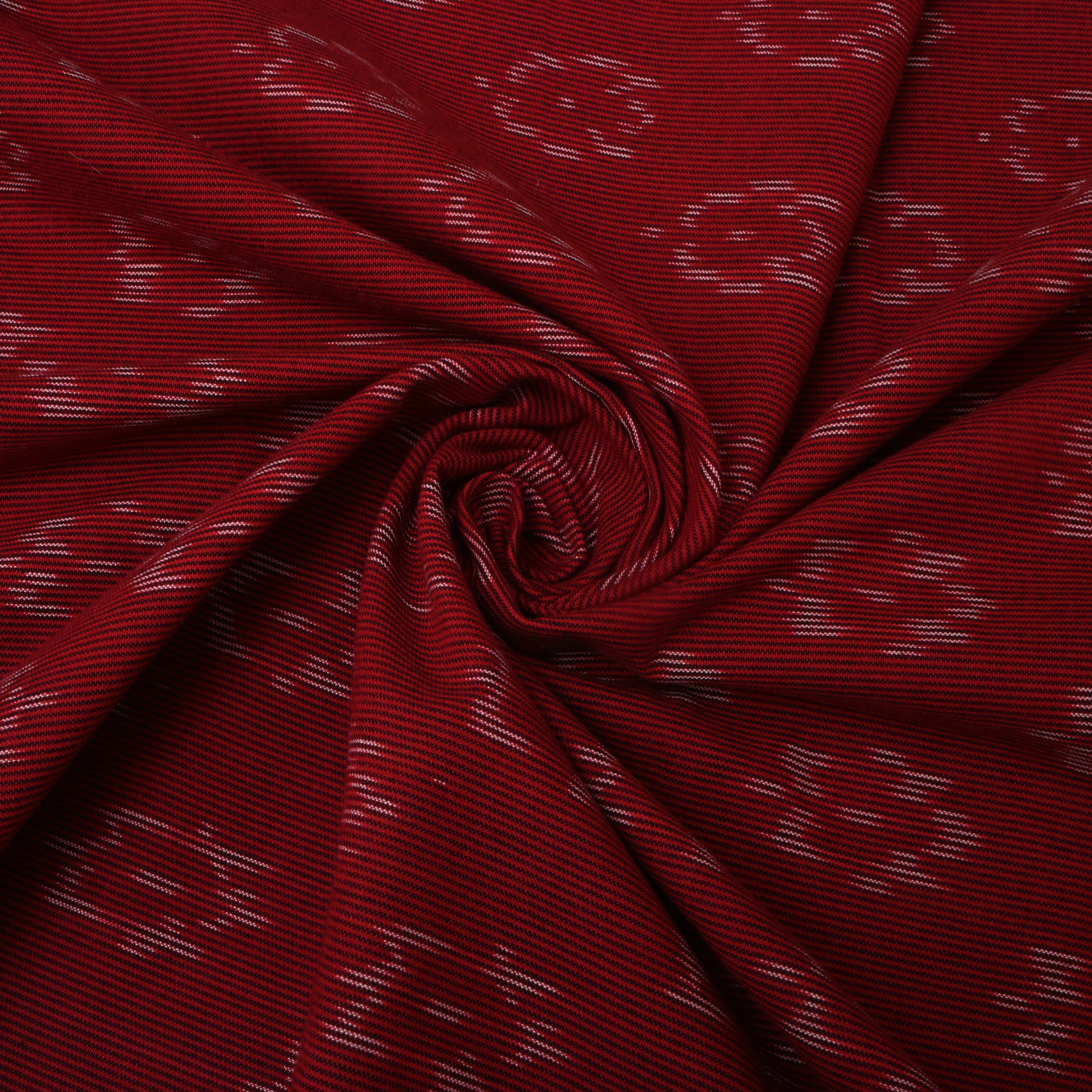 Reddish Maroon Ikat Cotton Fabric