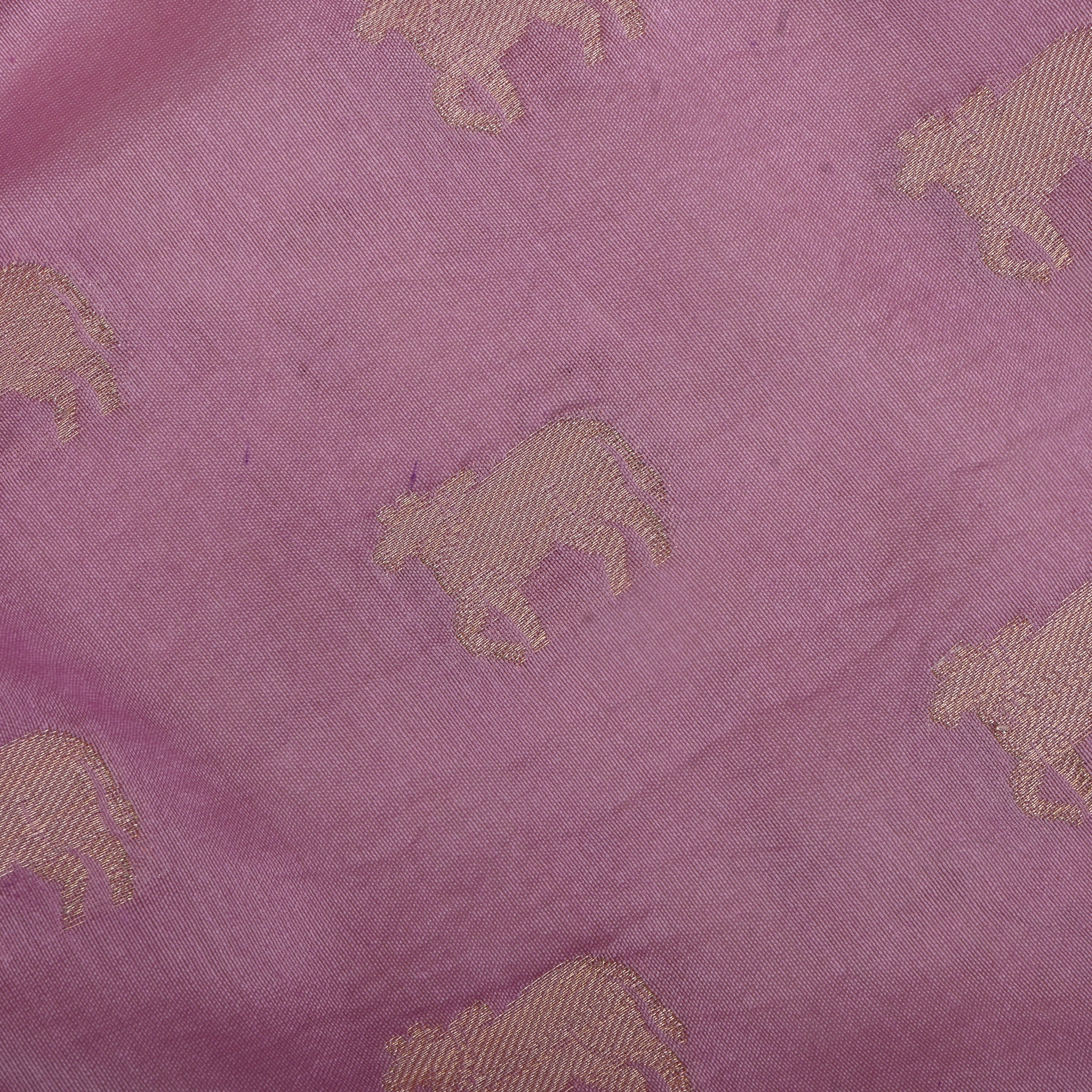 Watermelon Pink Banarasi Fabric With Golden Butti'S