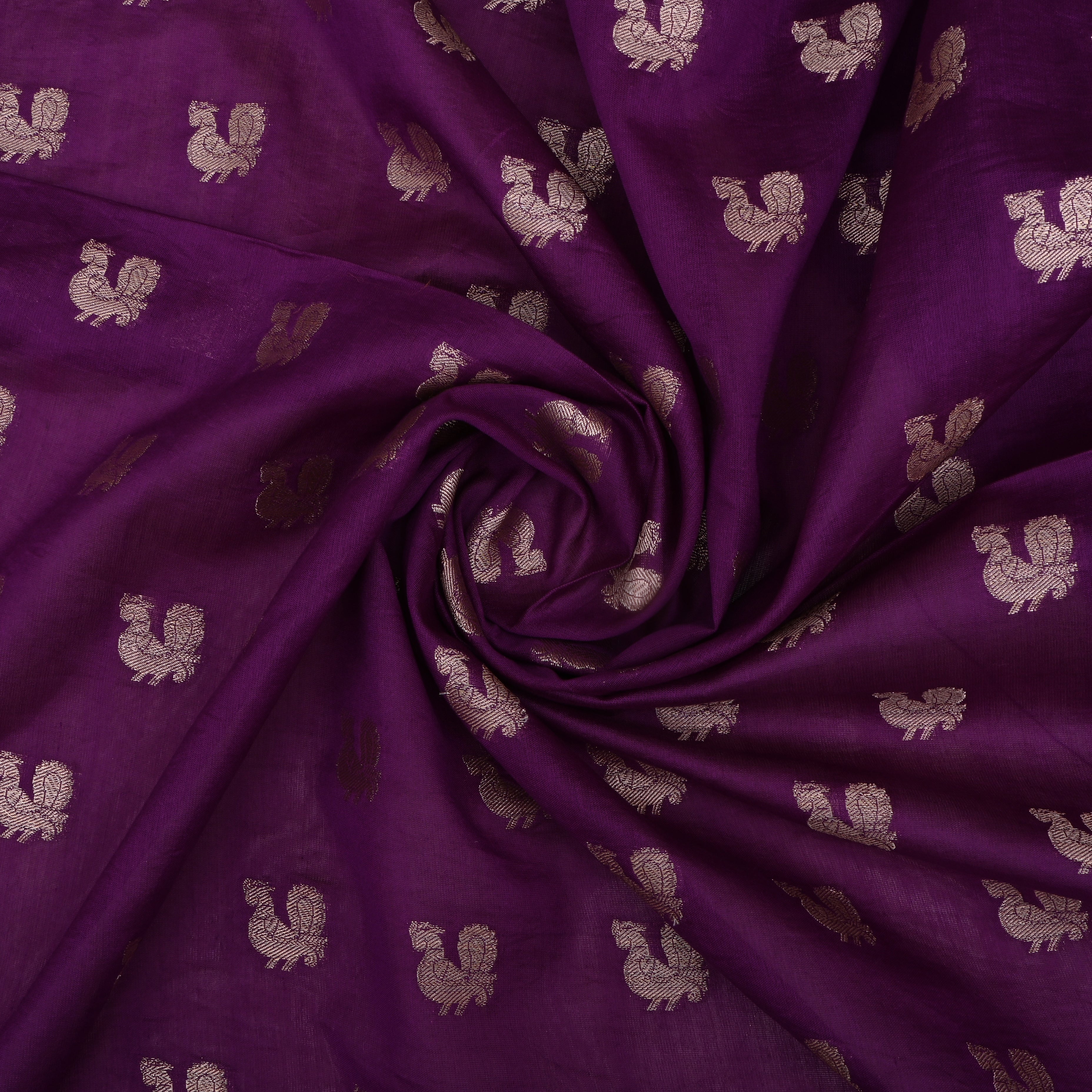 Mulberry Pink Banarasi Fabric With Golden Butti'S