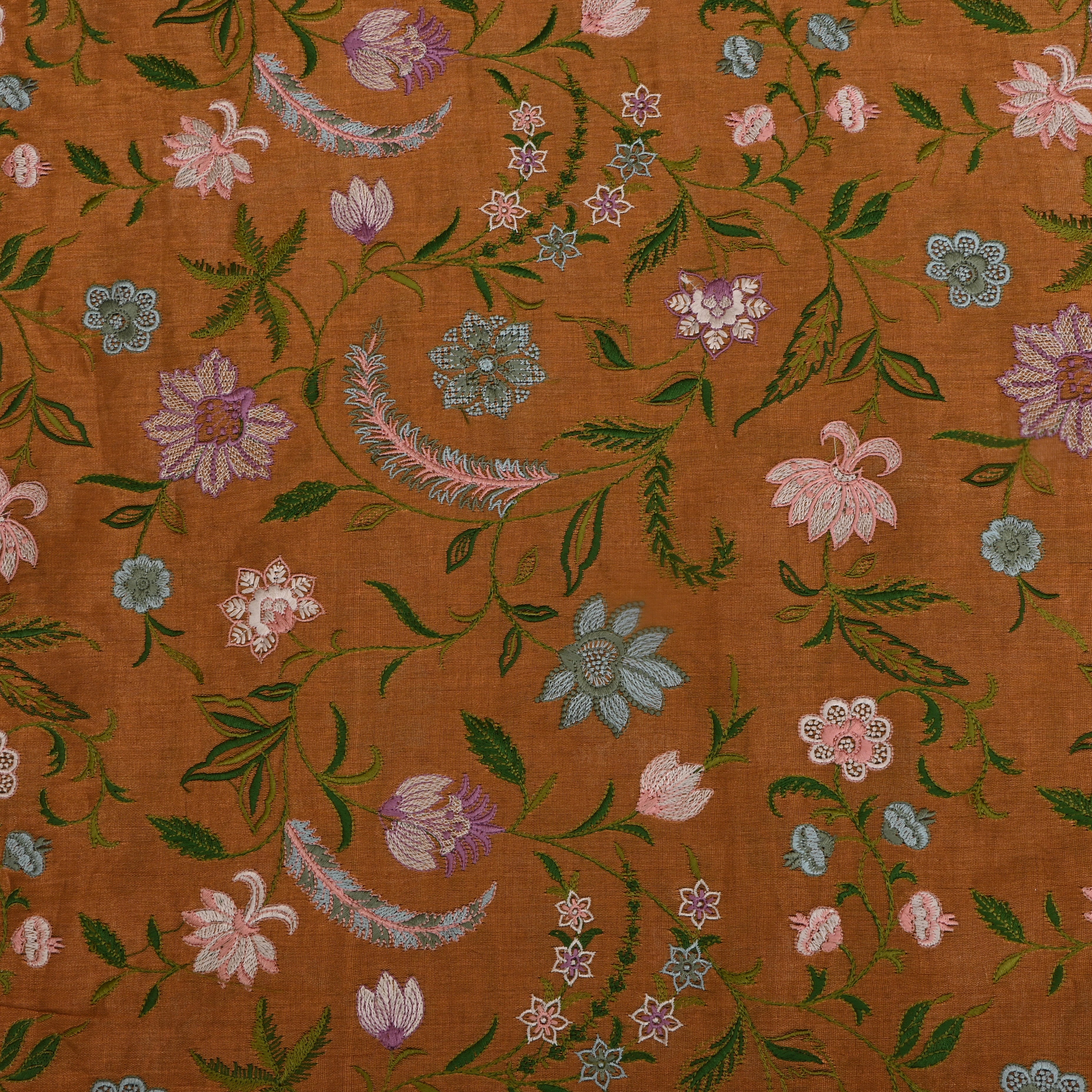 Bright Gold Kanjivaram Tissue Fabric With Embroidery