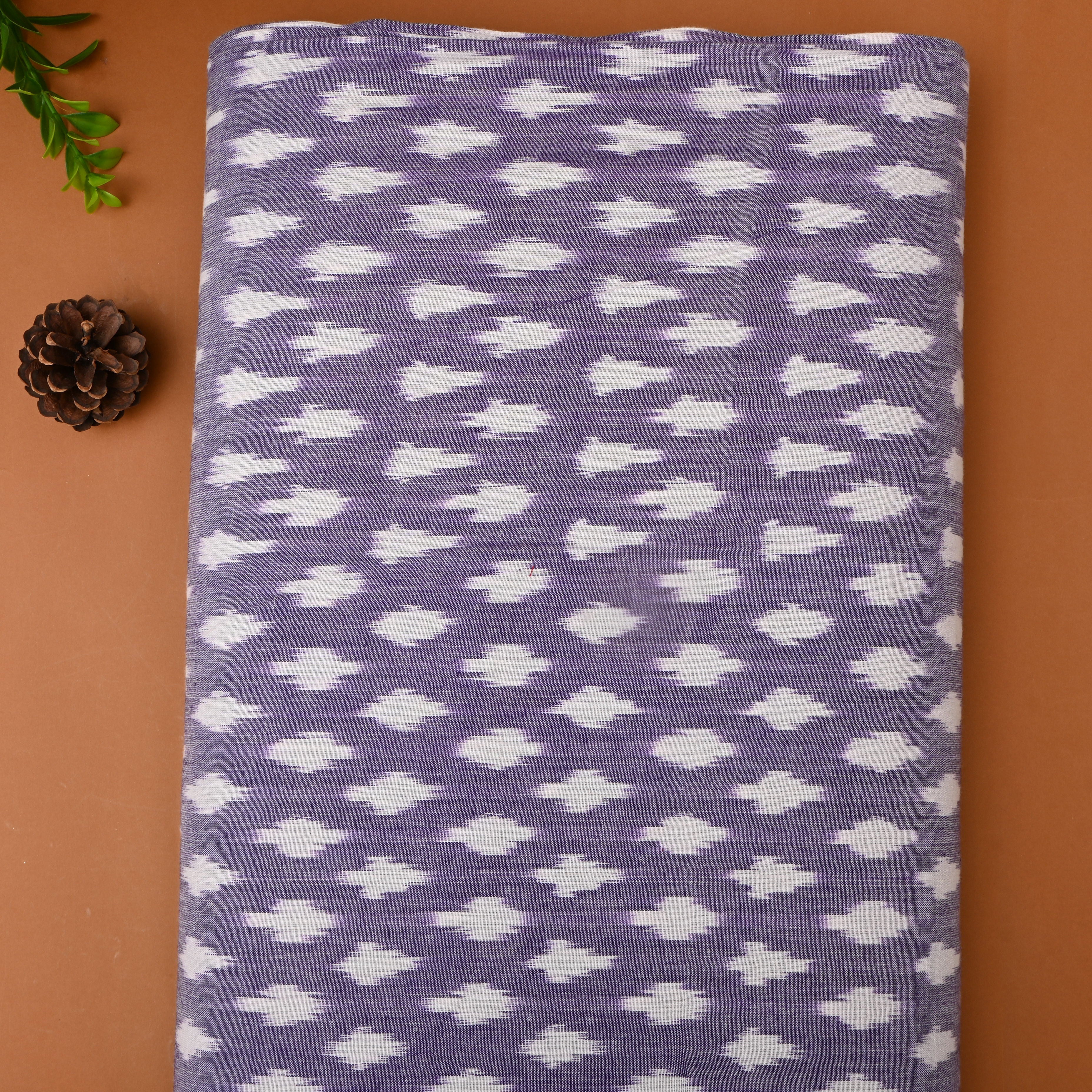 Heather Purple Ikat Cotton Fabric