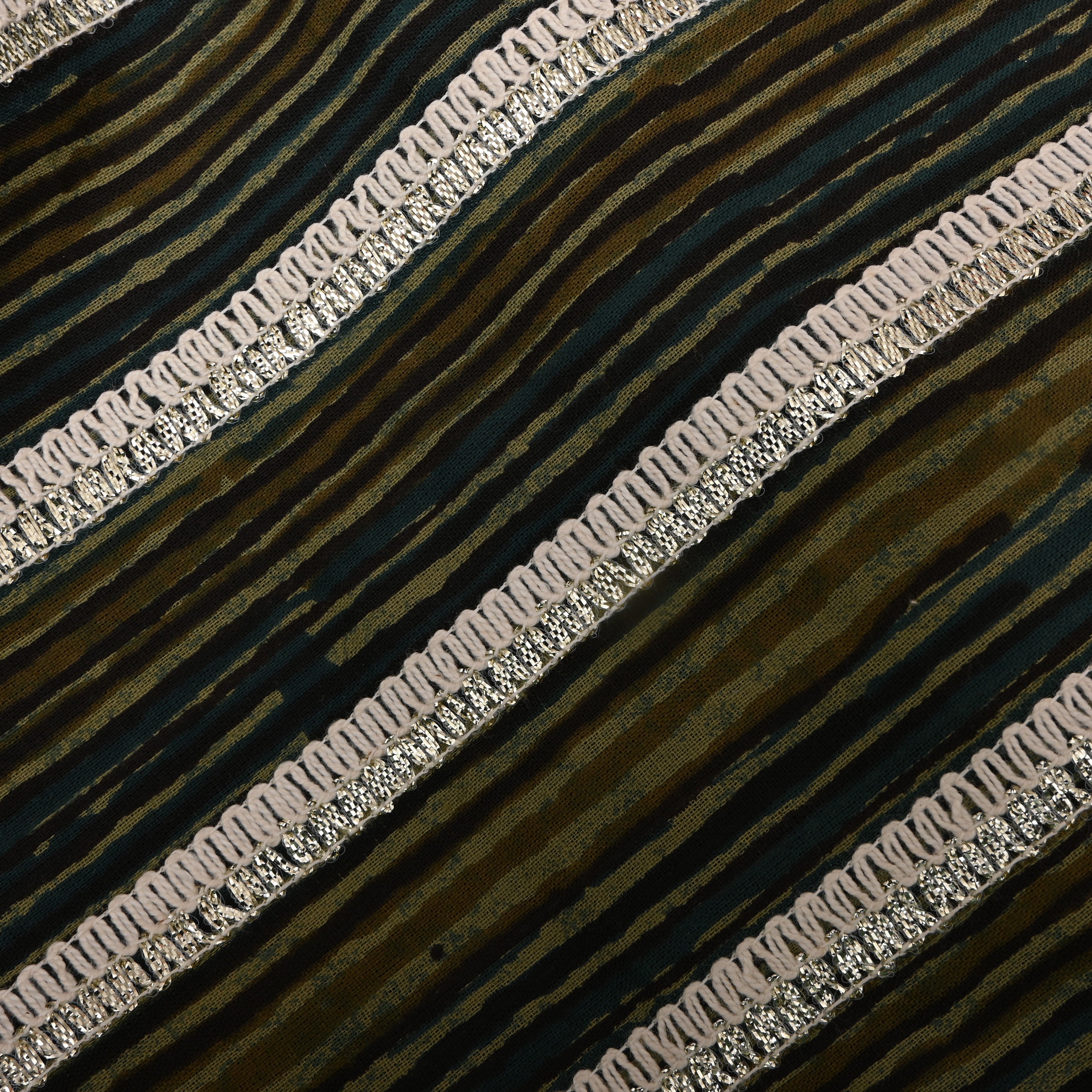 Multicolour Stripes Printed Cotton Fabric