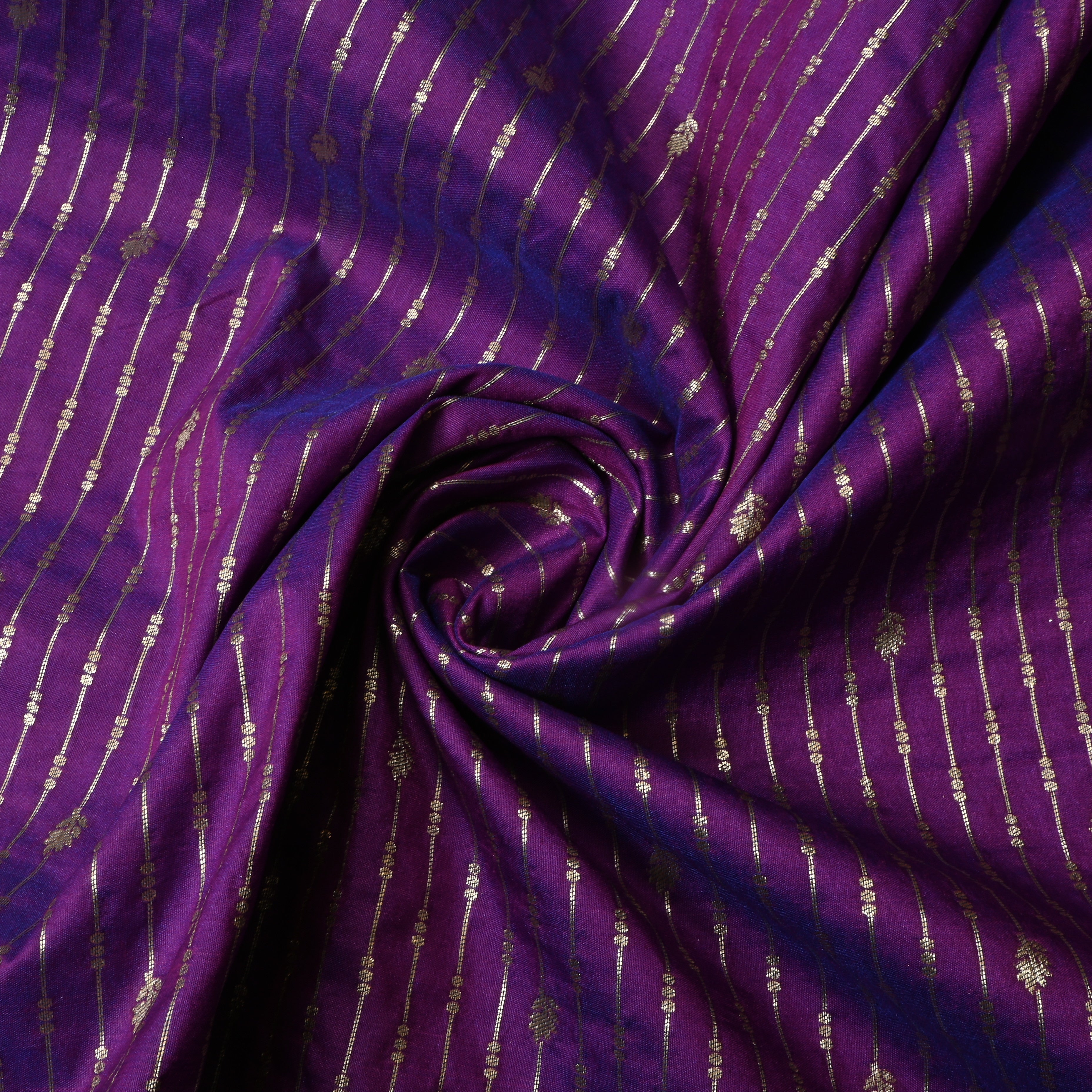 Rich Purple Jamawar Silk Fabric