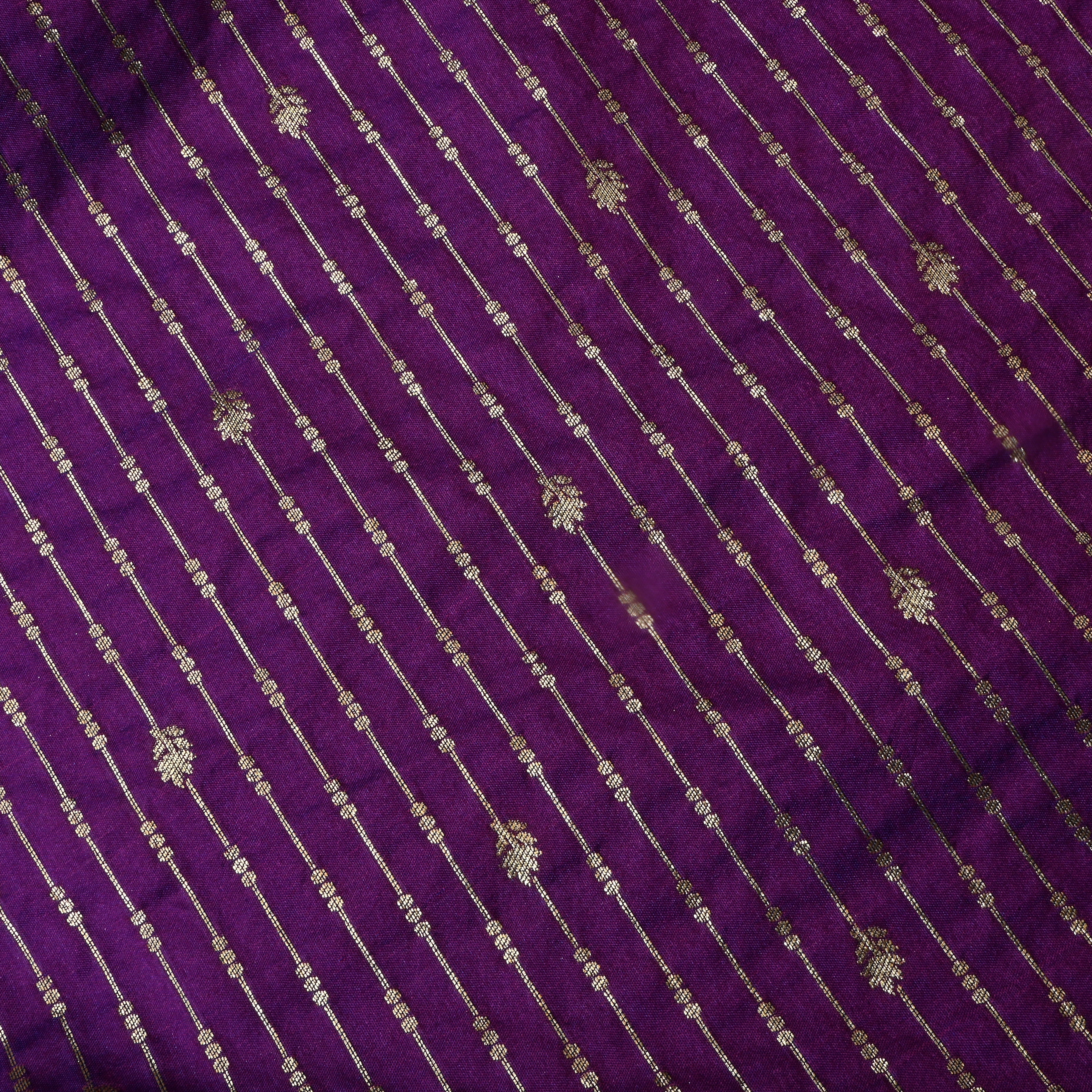 Rich Purple Jamawar Silk Fabric