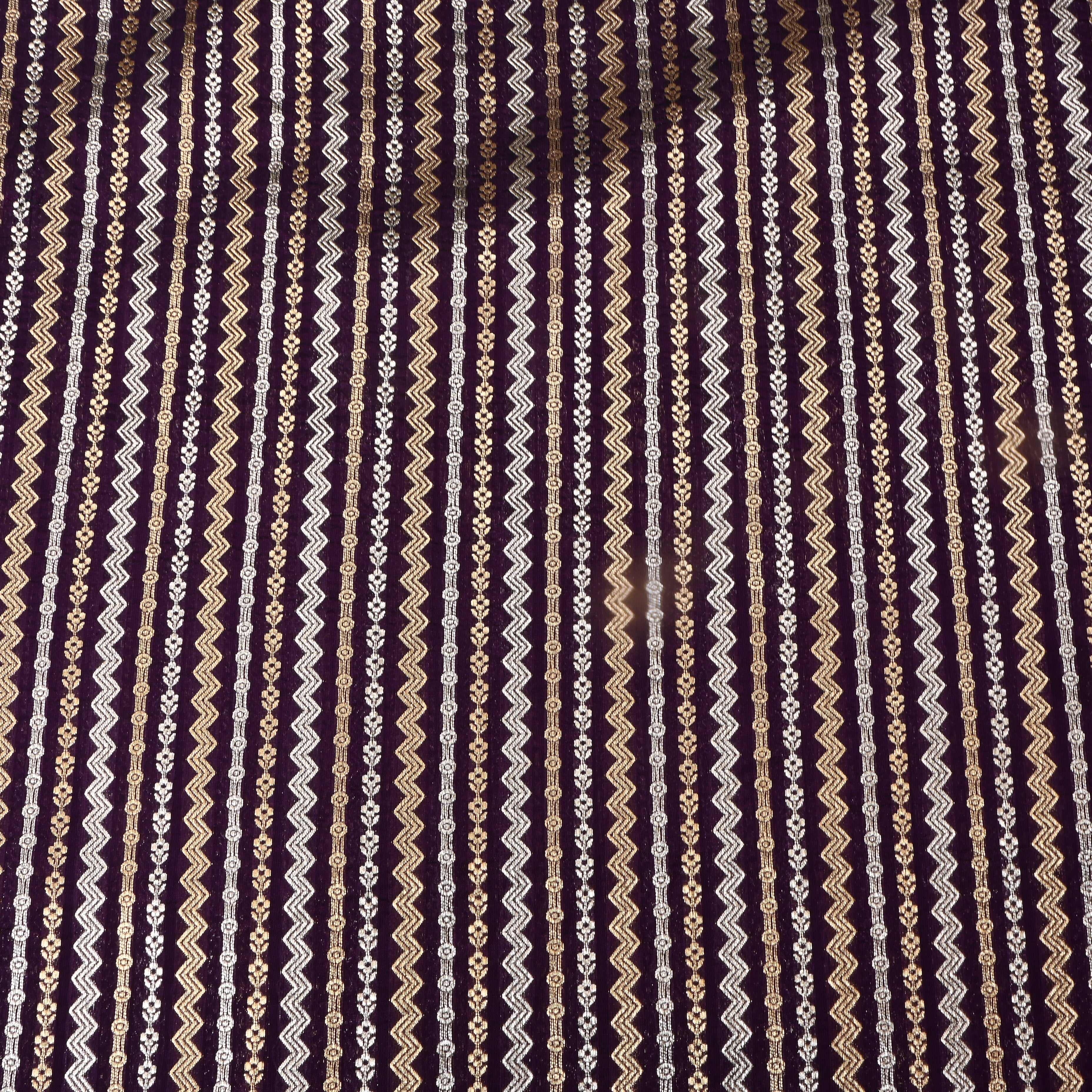Dark Violet Dual Tone Zari Silk Fabric