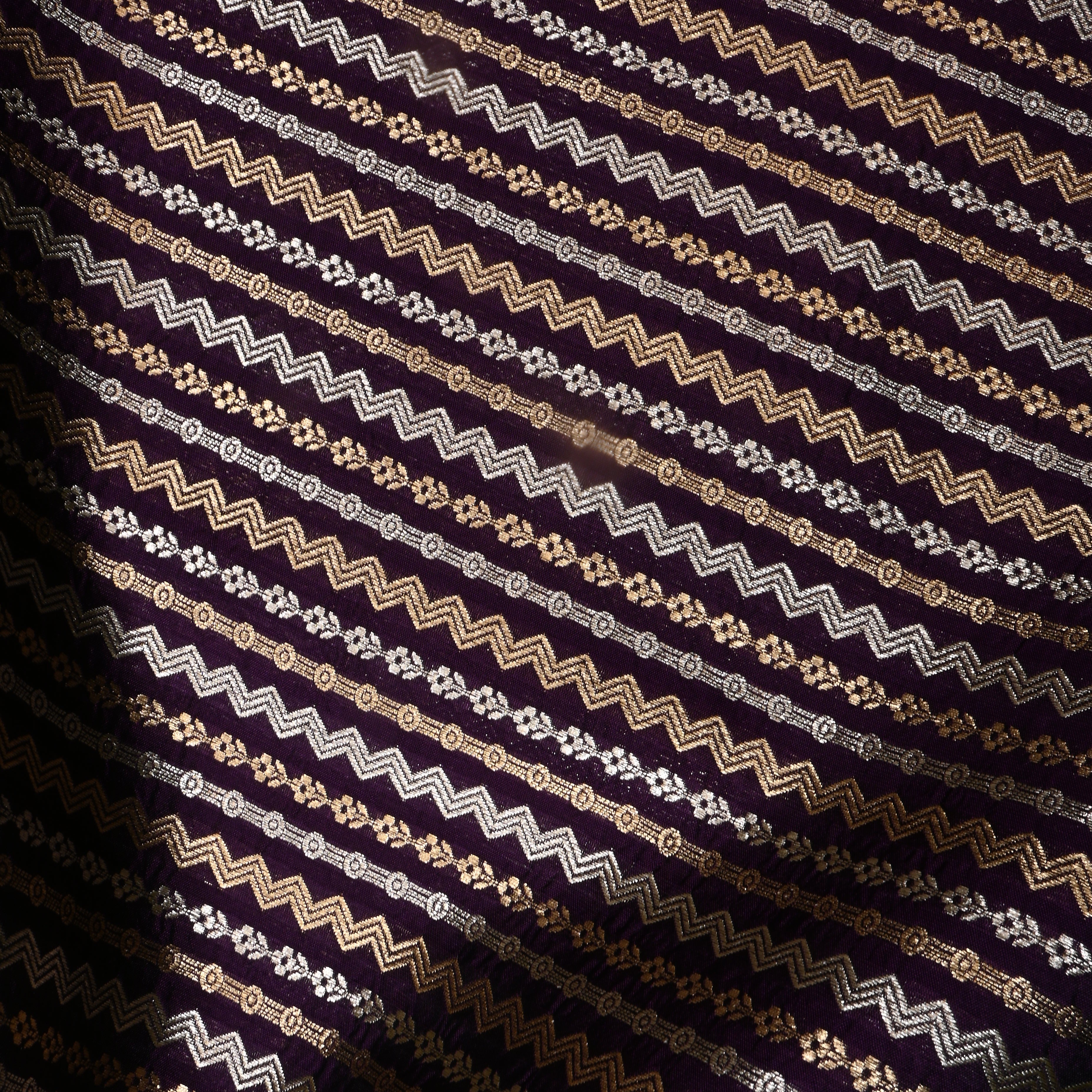 Dark Violet Dual Tone Zari Silk Fabric