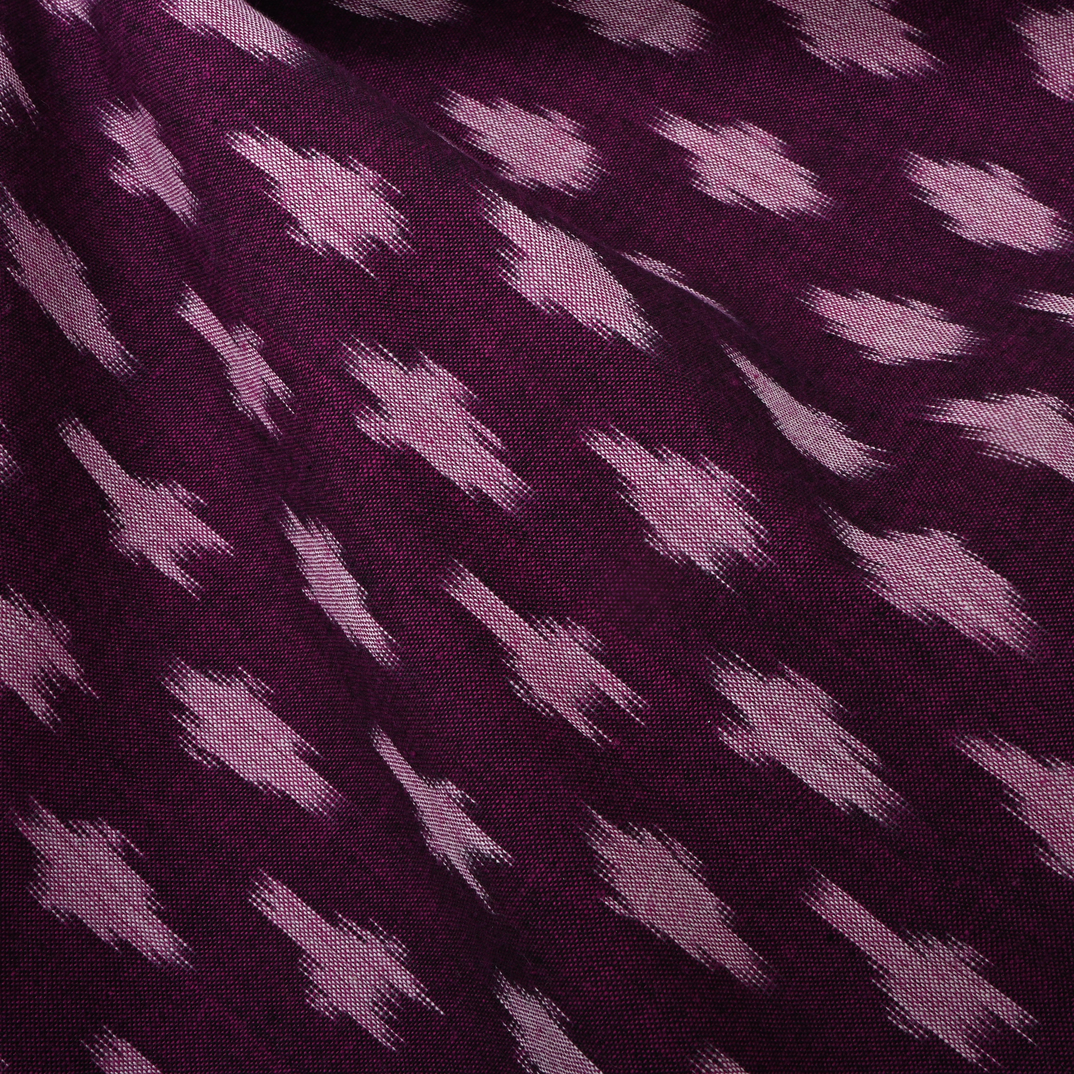 Dark Purple Ikat Cotton Fabric