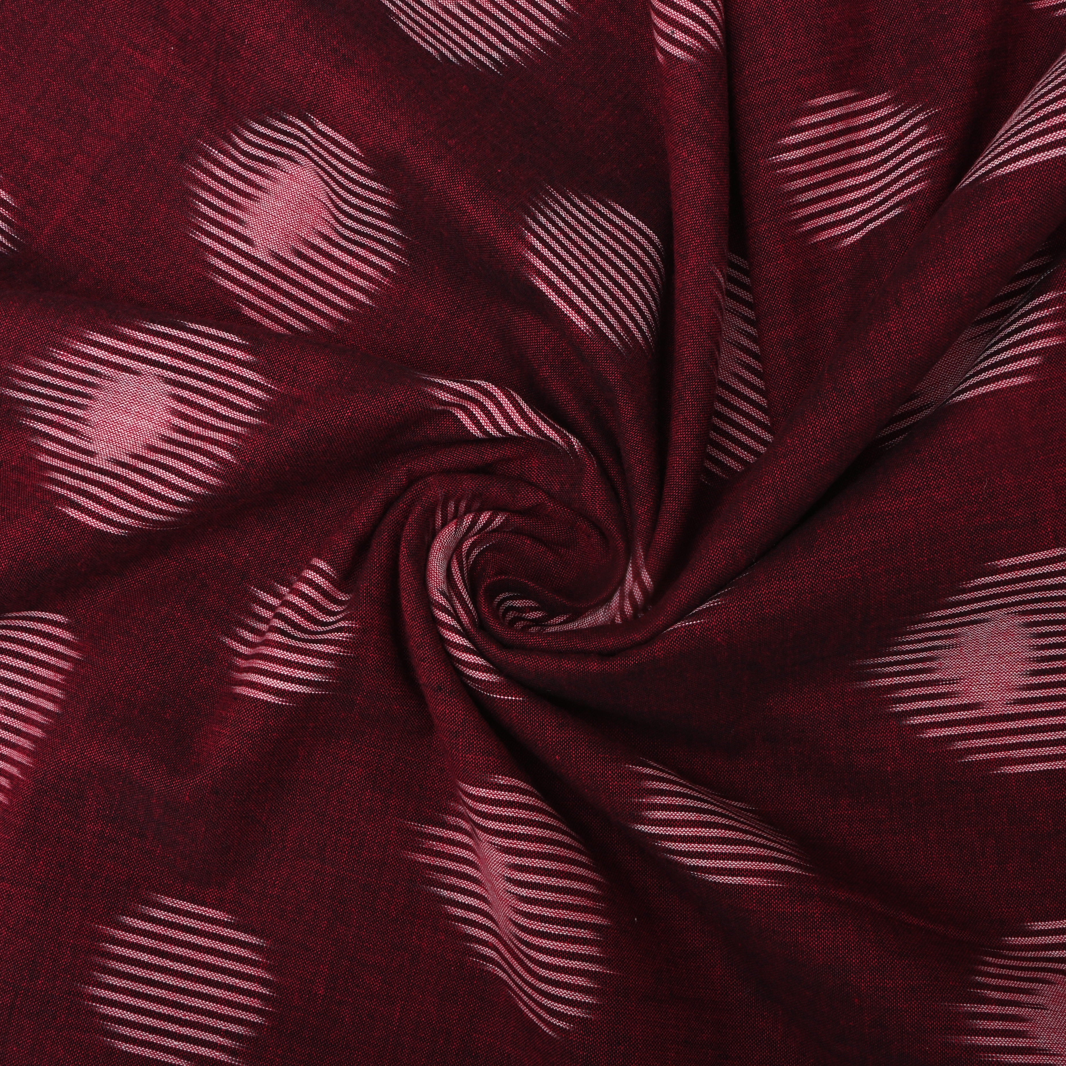 Maroon Ikat Cotton Fabric