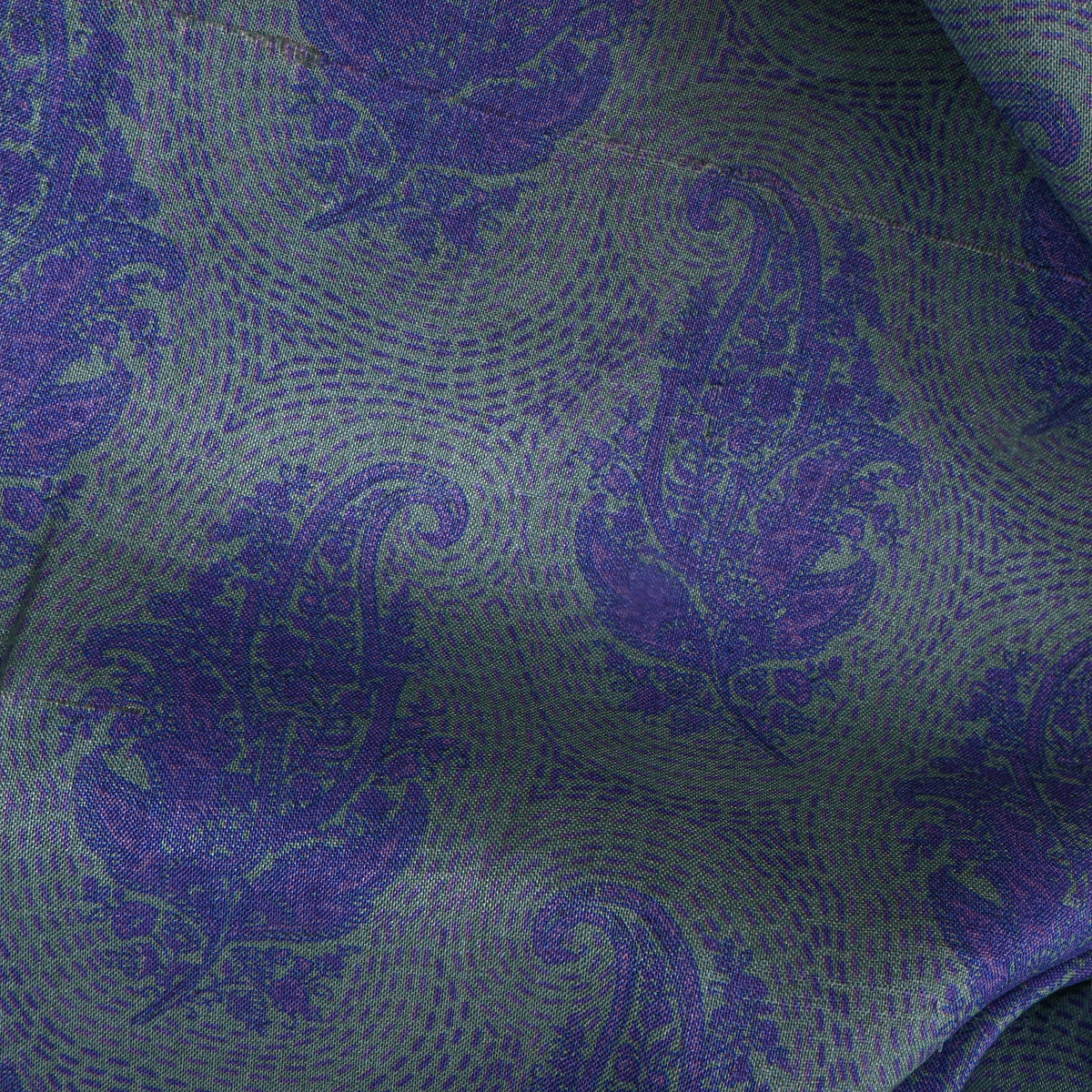 Lagoon Teal Paisley Print Silk Fabric