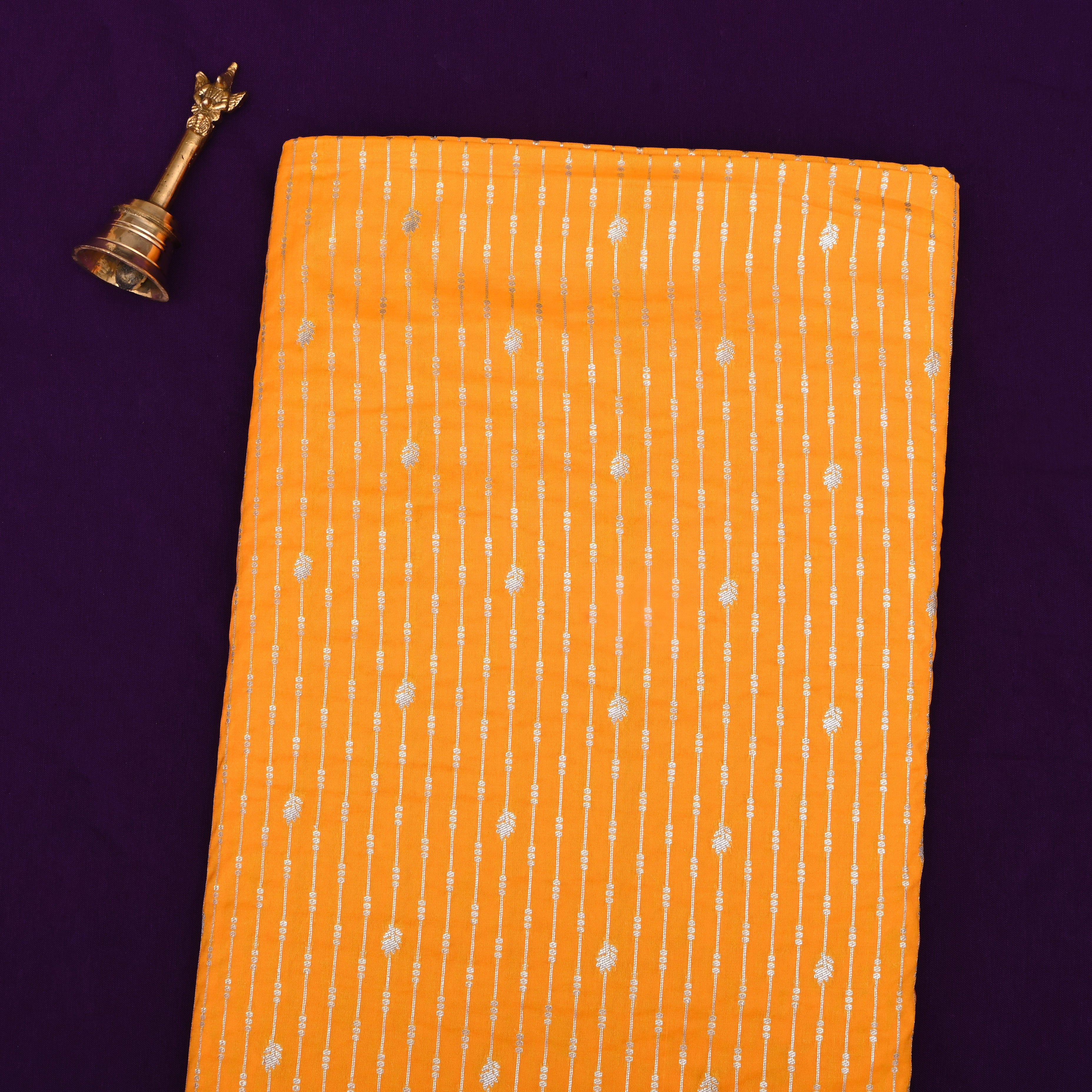 Orange Peel Jamawar Silk Fabric