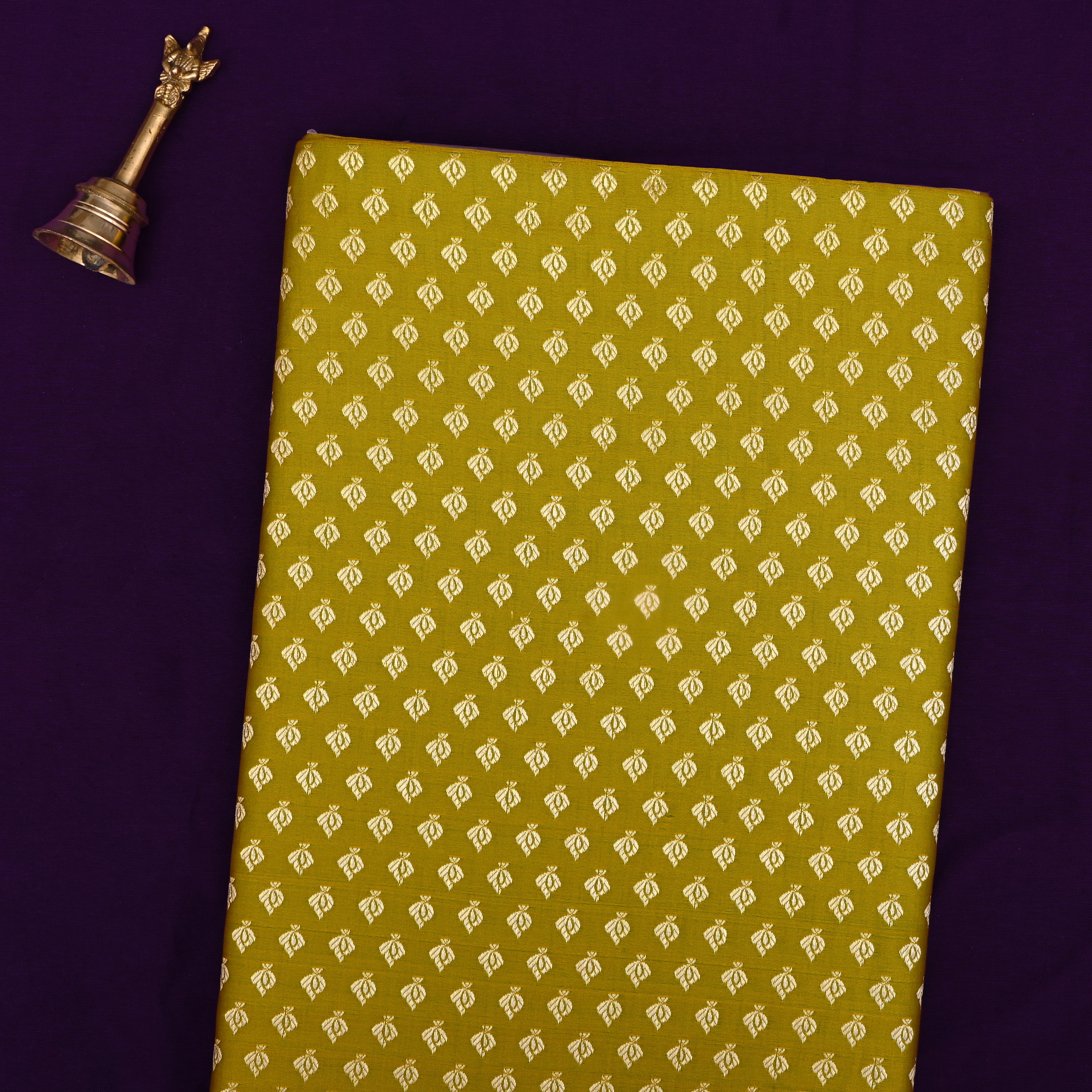 Strong Yellow Jamawar Satin Fabric